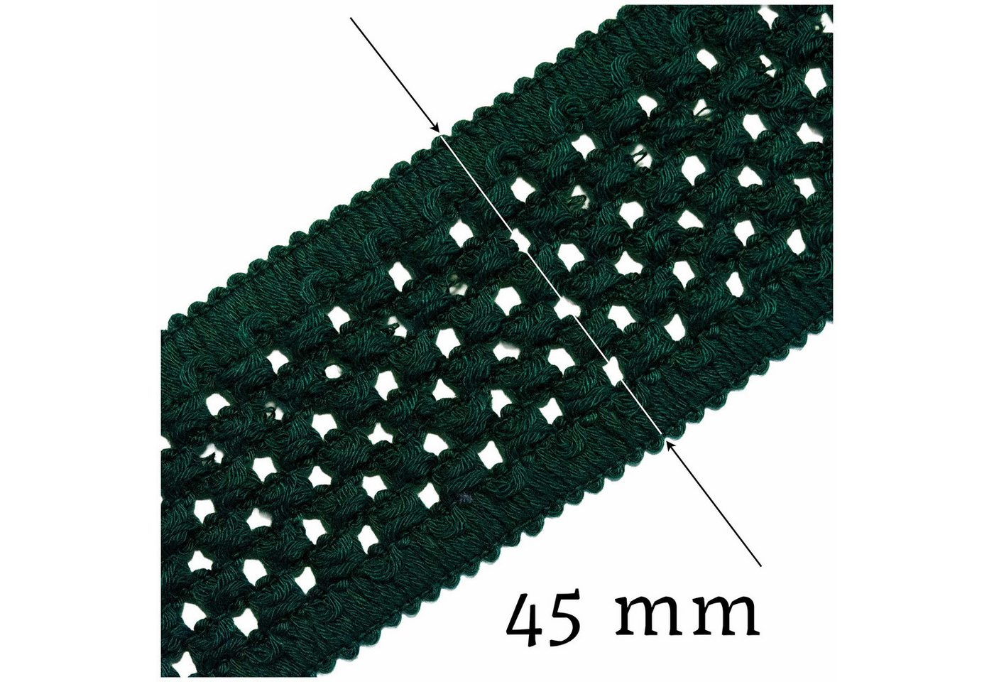 maDDma Spitzenband Elastisches Baumwollband Klöppeloptik ab 1mx45mm Schrägband Meterware, magenta Bild 3