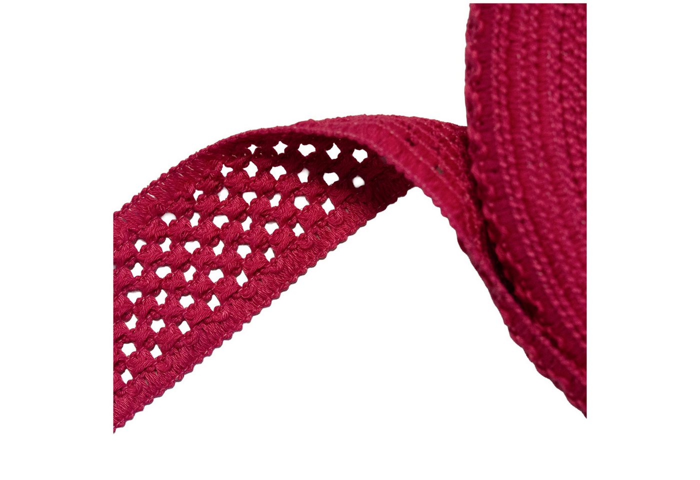 maDDma Spitzenband Elastisches Baumwollband Klöppeloptik ab 1mx45mm Schrägband Meterware, magenta Bild 4