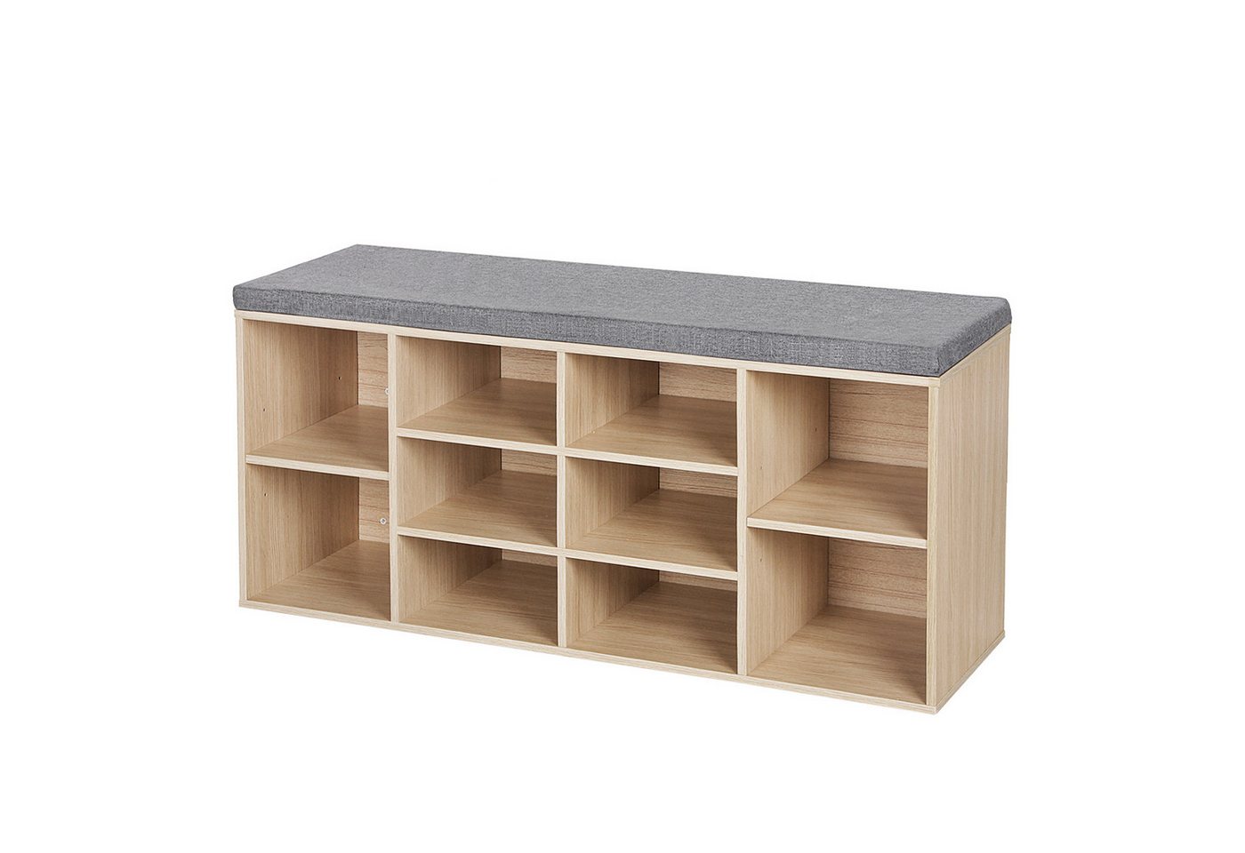 Schuhbank Mit 10 Nischen Holzdekor - L104 Cm Bild 3
