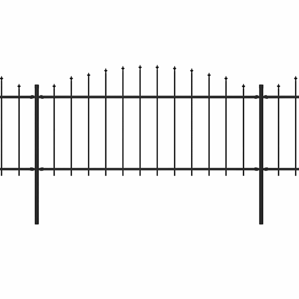 Maison Exclusive - Gartenzaun Mit Speerspitze Stahl 337 X 75 Cm S