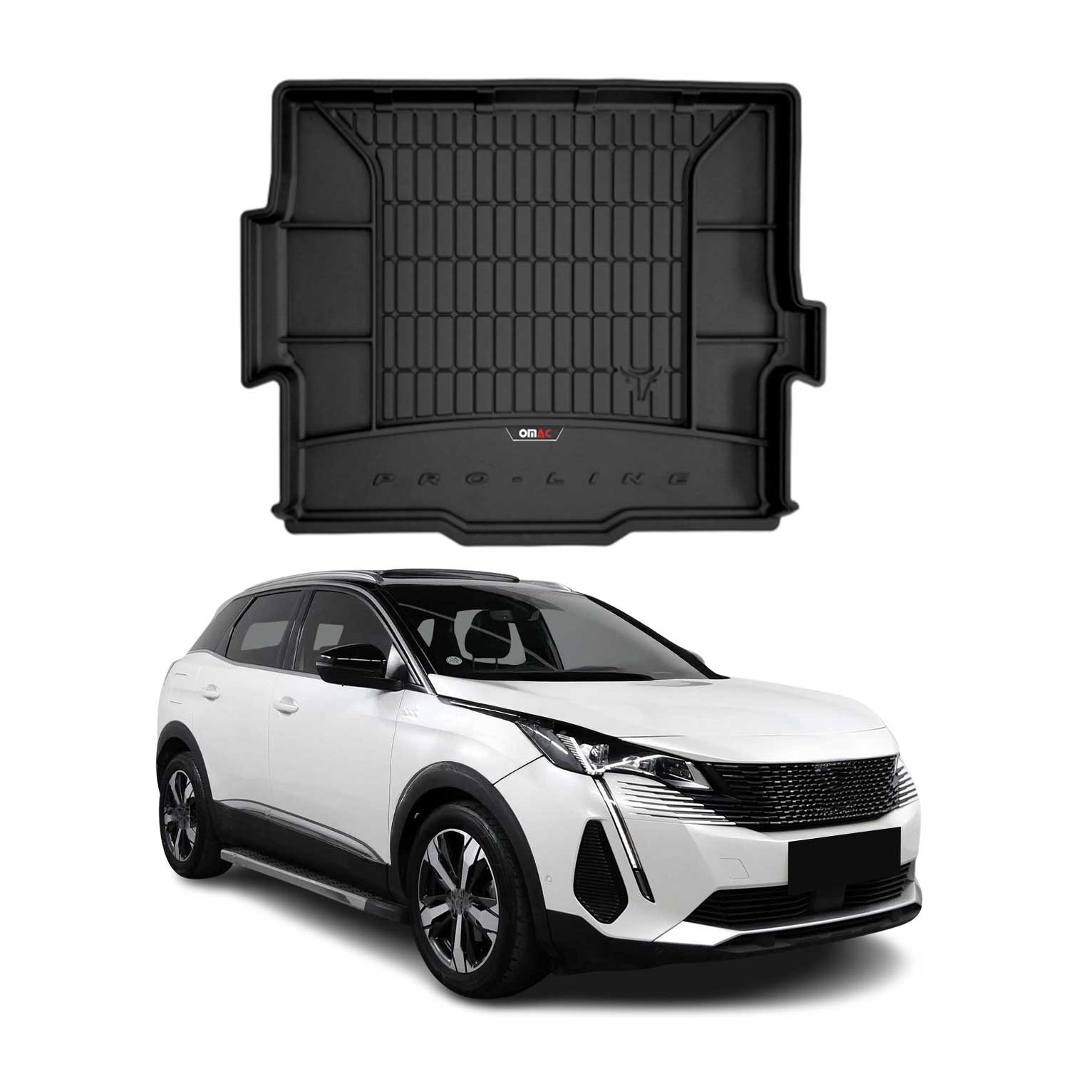 Omac Gummi Kofferraumwanne Für Peugeot 3008 Ii 2016-2024 Tpe Laderaumwanne Schwarz
