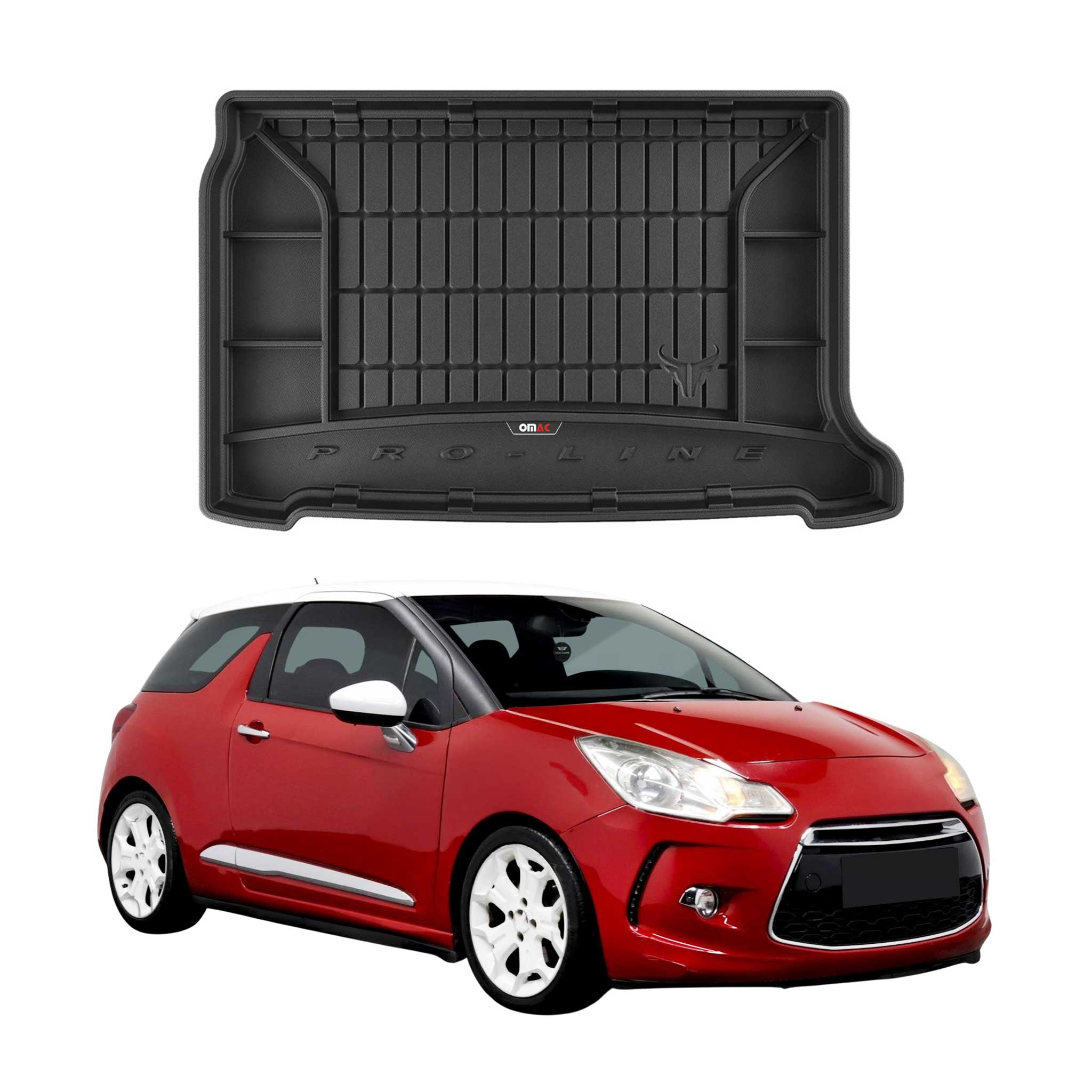 Omac Kofferraumwanne Für Citroen Ds3 2009-2024 Tpe Schwarz