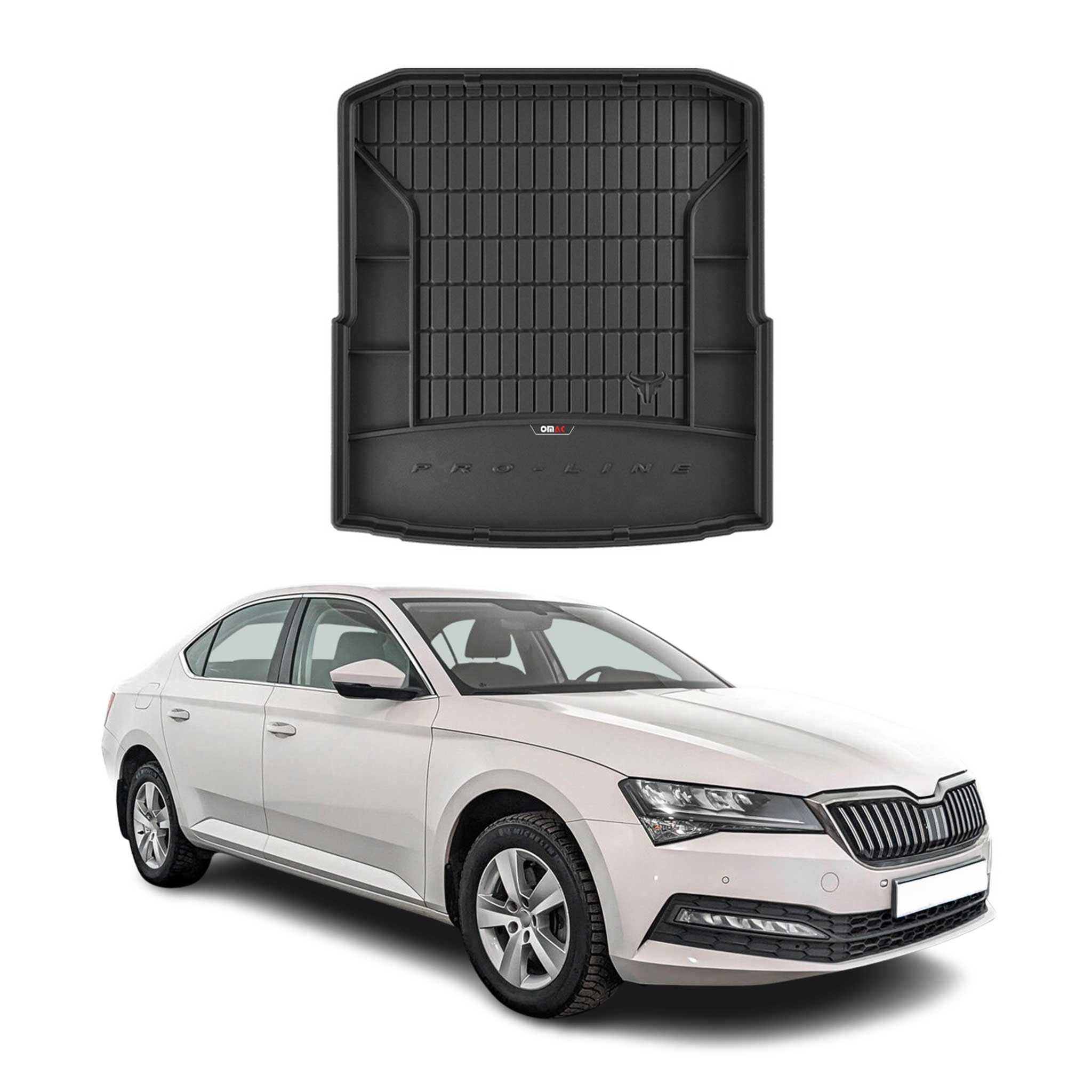 Omac Kofferraumwanne Für Skoda Superb 2015-2024 Gummi Tpe Schwarz