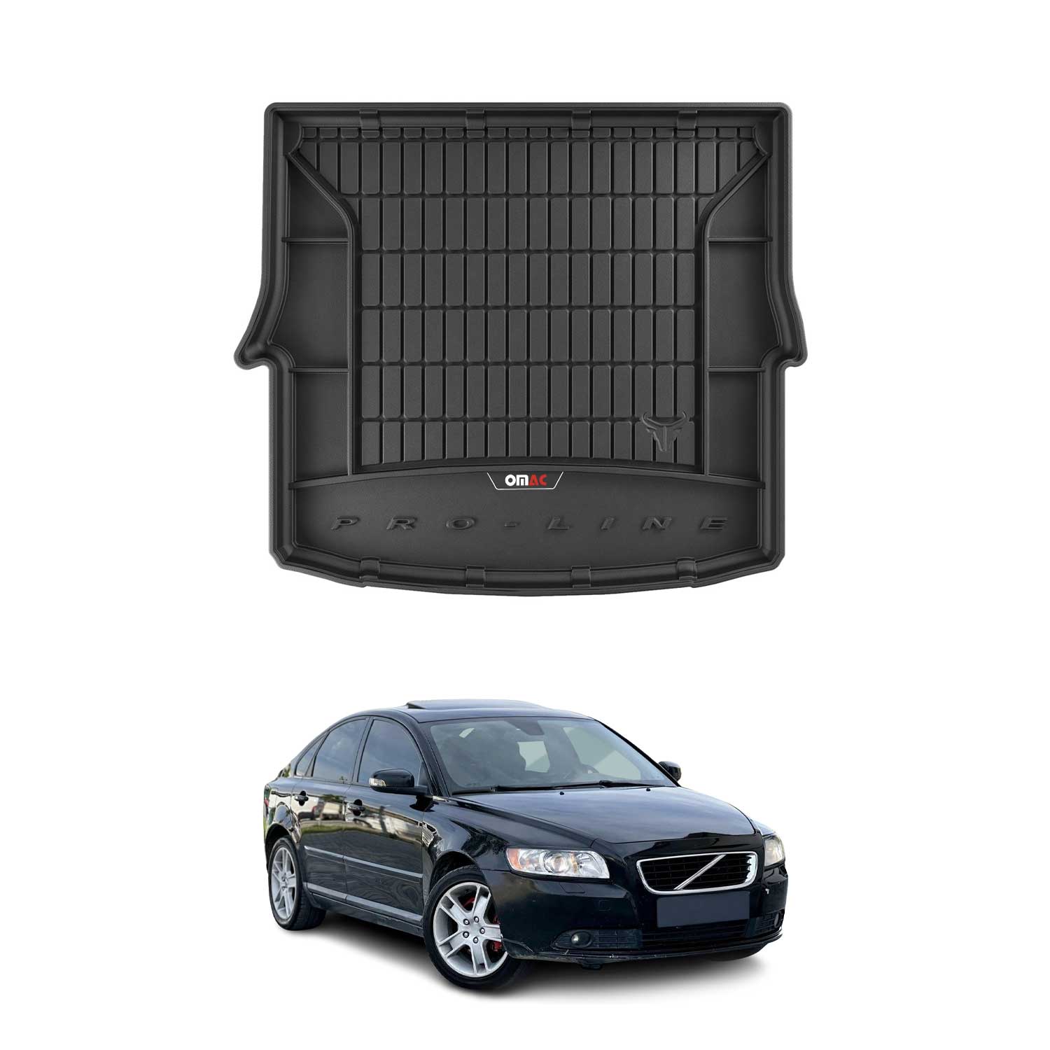 Omac Gummi Kofferraumwanne Für Volvo S40 2004-2012 Tpe Laderaumwanne Schwarz