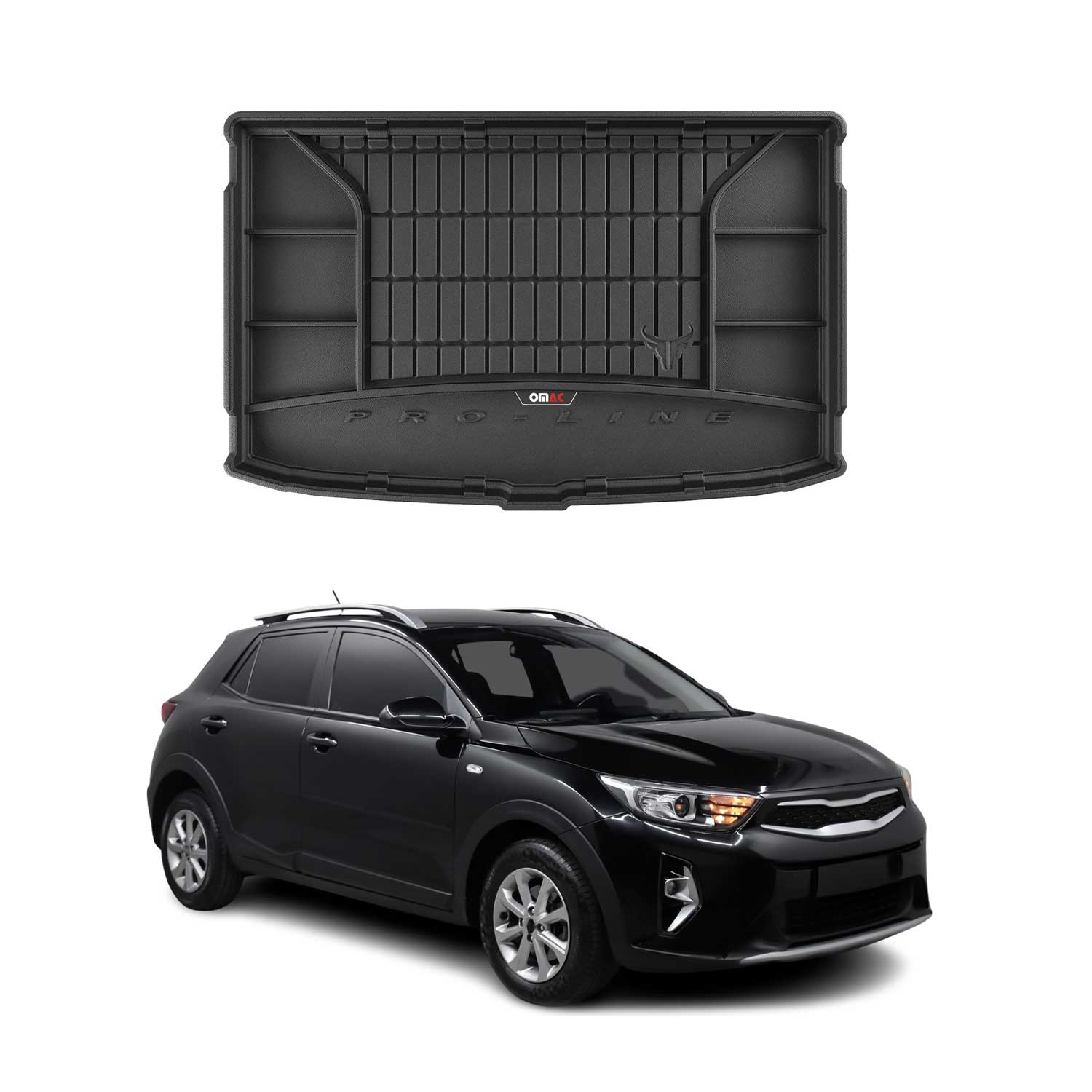 Omac Gummi Kofferraumwanne Kompatibel Mit Kia Stonic 2017-2026 Tpe Laderaumwanne Schwarz