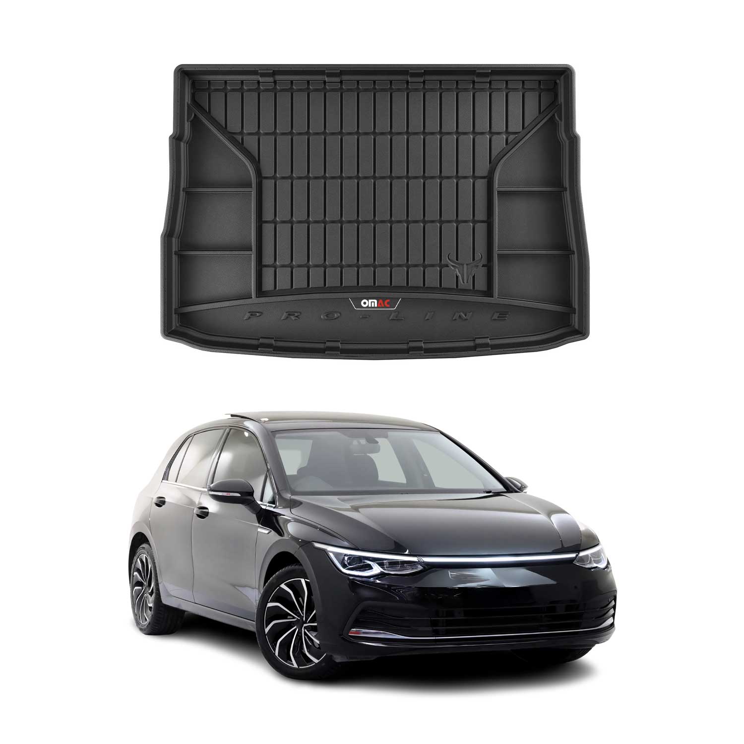Omac Gummi Kofferraumwanne Für Vw Golf 2019-2026 Mit Seitlicher Ablage Tpe
