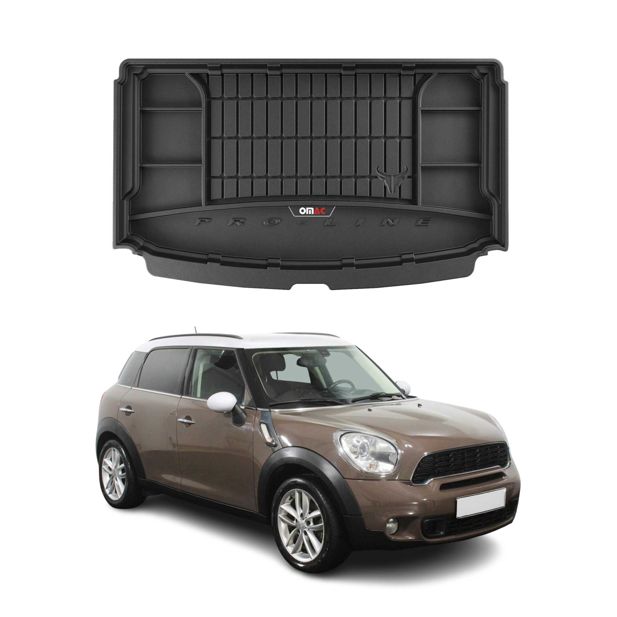 Omac Gummi Kofferraumwanne Kompatibel Mit Mini Countryman R60 2010-2016 Obere Tpe Schwarz