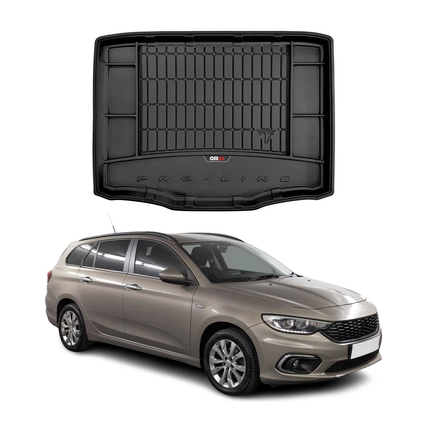 Omac Kofferraumwanne Für Fiat Tipo Kombi 2015-2026 Gummi Schwarz