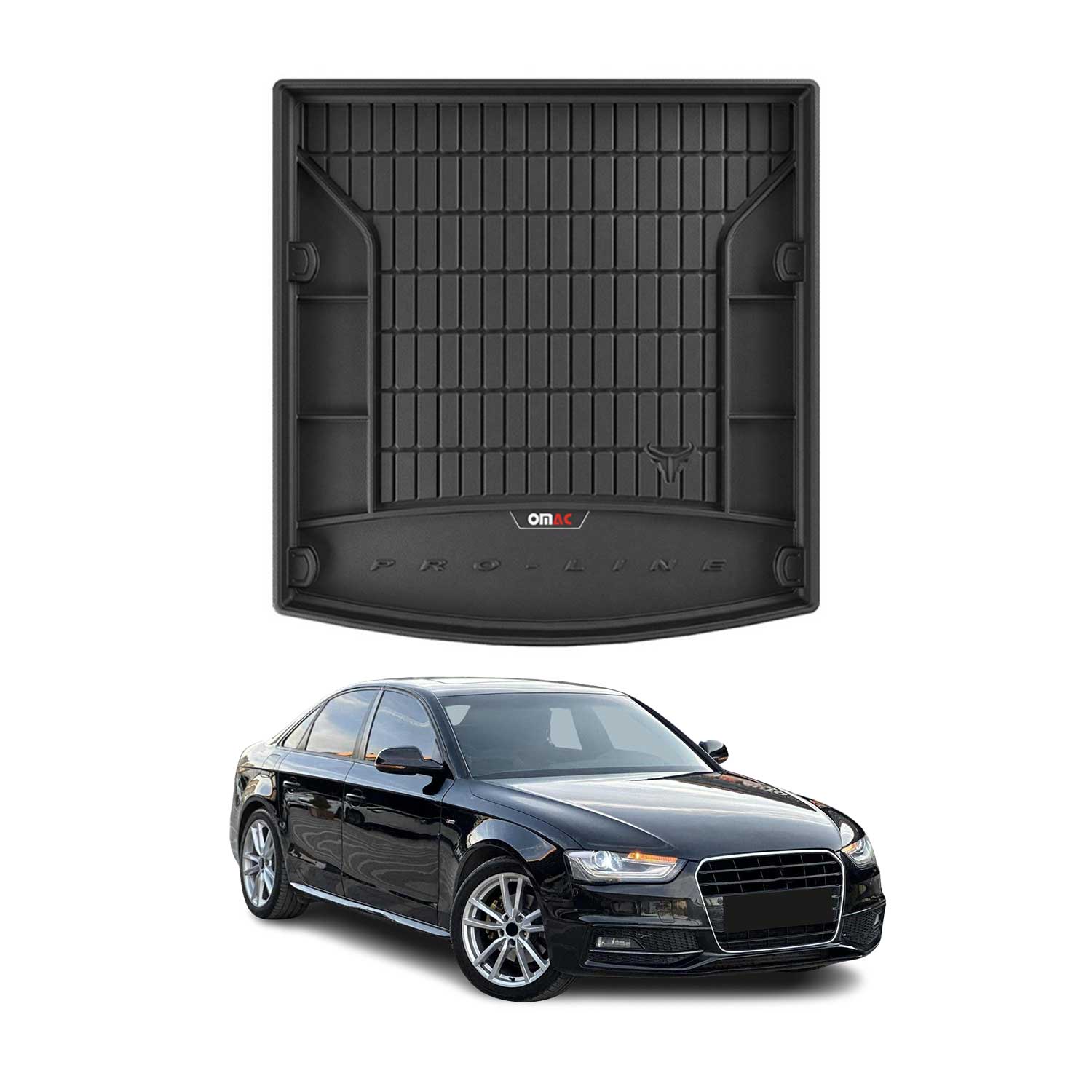 Omac Kofferraumwanne Für Audi A4 Limousine 8k2 B8 2008-2015 Gummi Schwarz