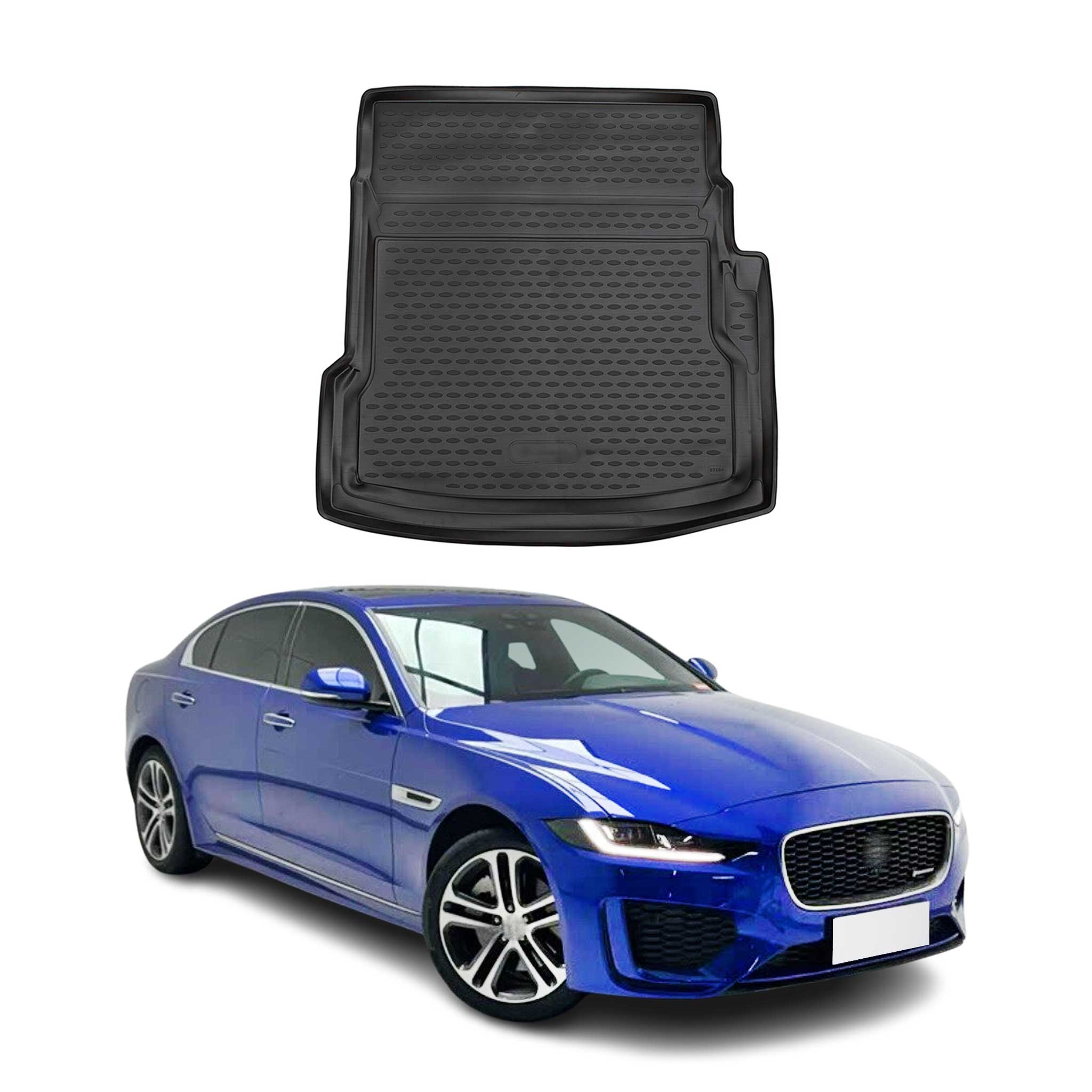 Omac Kofferraumwanne Kompatibel Mit Jaguar Xe 2017-2023 Passgenau Aus Gummi Schwarz