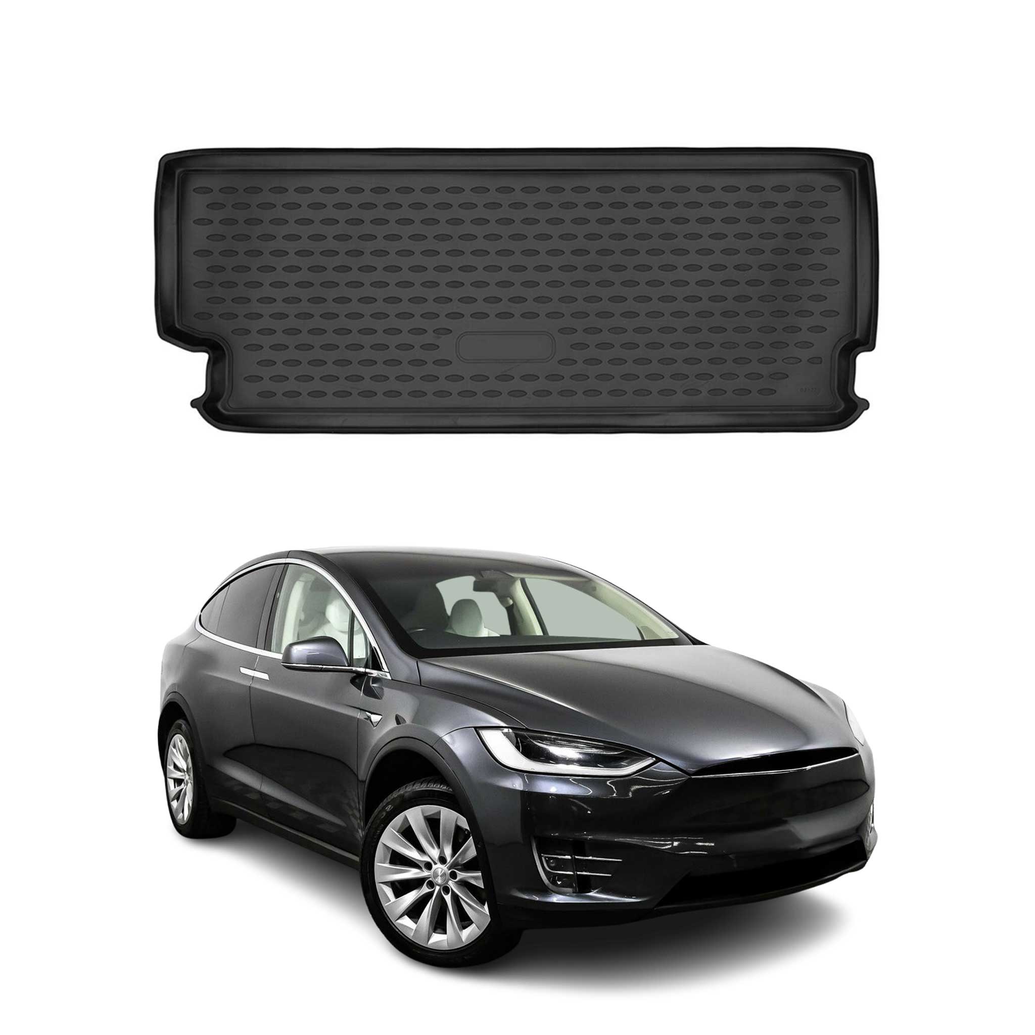Omac Kofferraummatte Kofferraumwanne Kompatibel Mit Tesla Model X 2016-2020 Gummi Tpe Schwarz