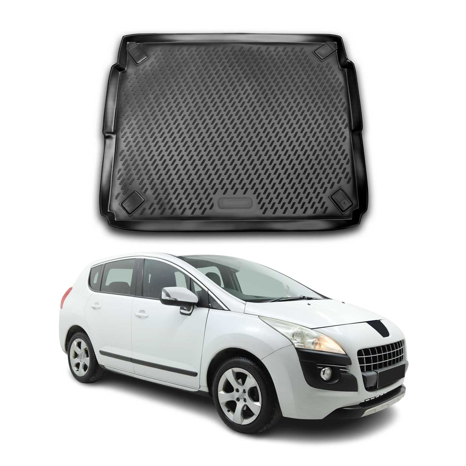 Omac Kofferraummatte Kofferraumwanne Kompatibel Mit Peugeot 3008 2009-2016 Obere Gummi Tpe