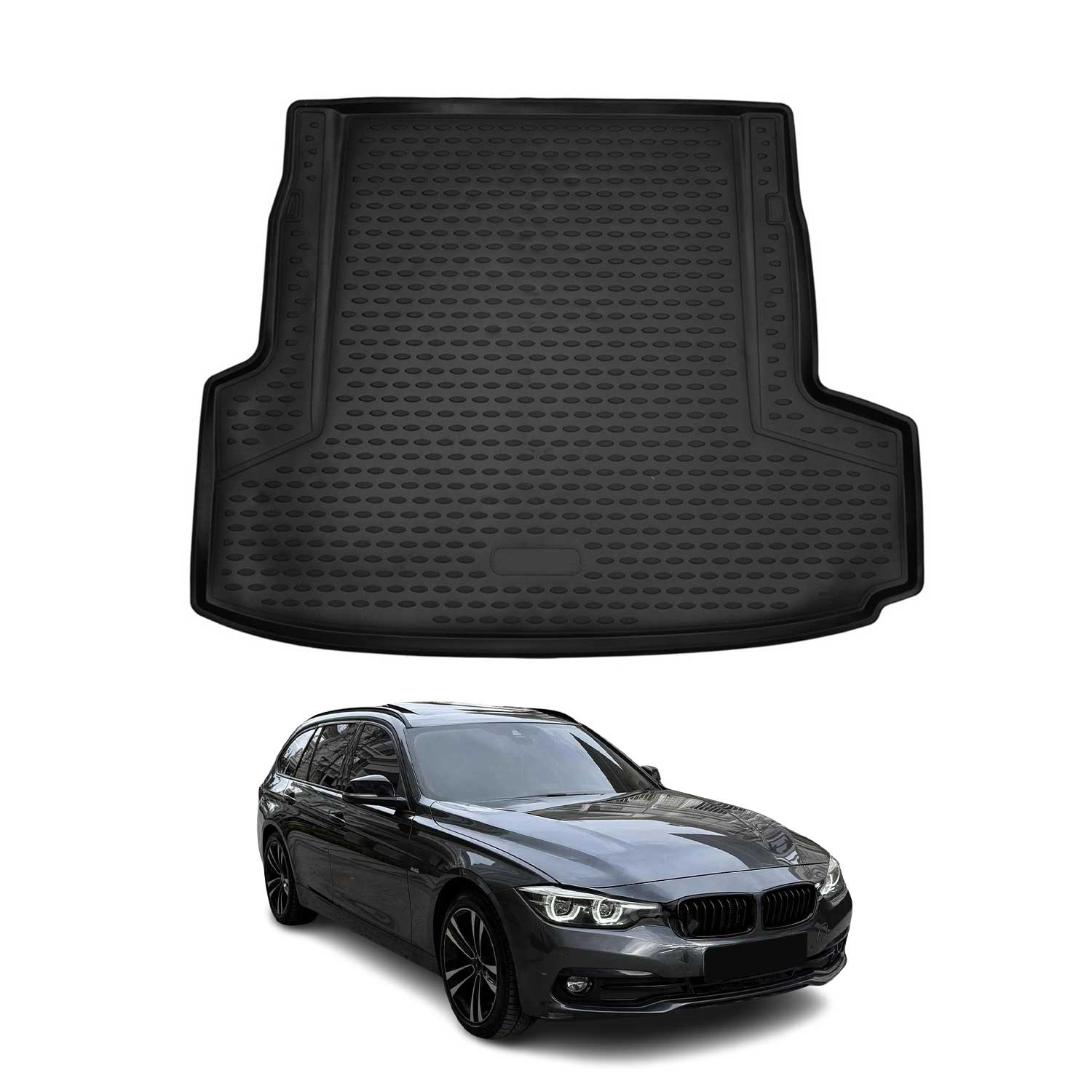 Kofferraummatte Kofferraumwanne Kompatibel Mit Bmw 3er 2015-2021 Gummi Tpe Schwarz