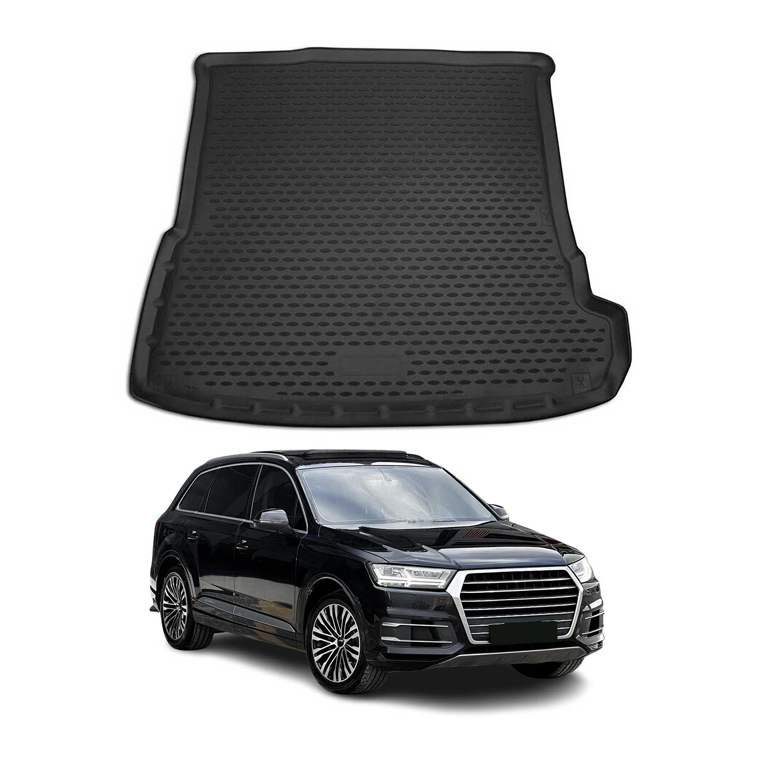 Omac Kofferraumwanne Für Audi Q7 4m 2015-2026 Gummi Tpe Schwarz