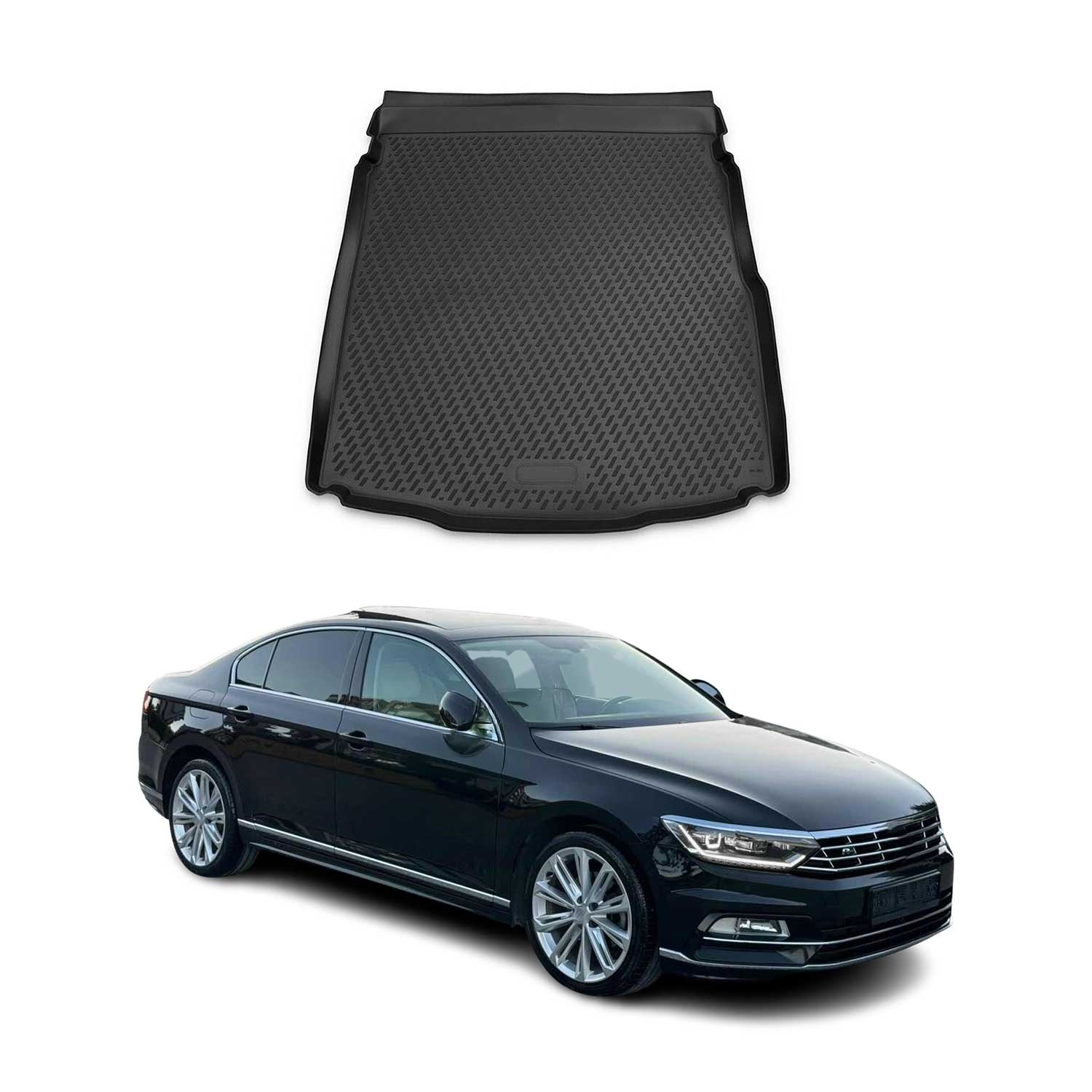 Omac Kofferraumwanne Für Vw Passat B8 Stufenheck 2014-2023 Tpe Schwarz