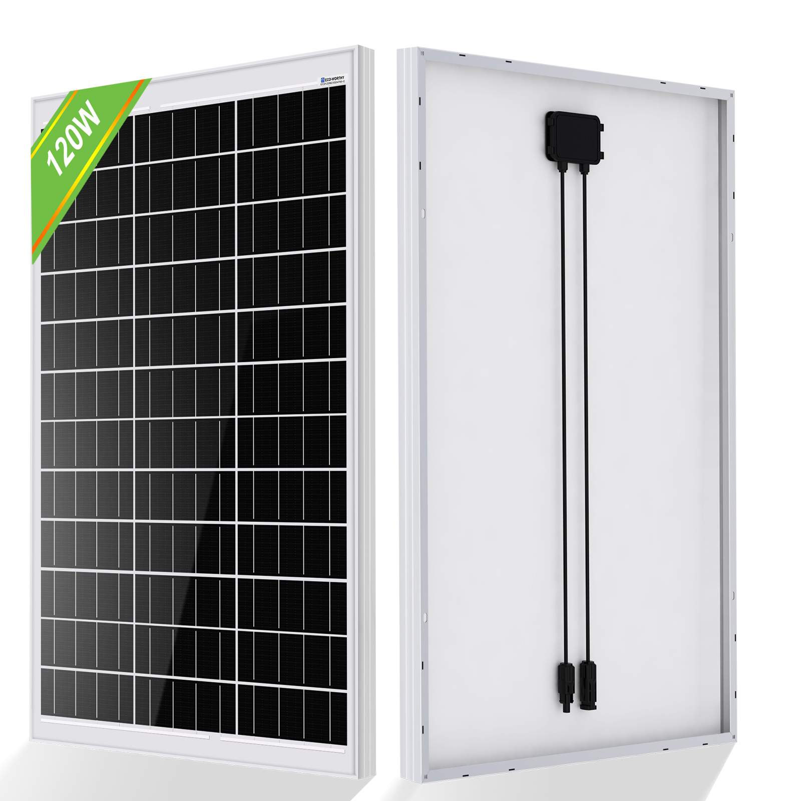 Eco-worthy - 120 W 12v Solarmodul Mono Solarpanel Photovoltaik Solarzelle Zum Aufladen Von 12v Batterie, Für Boote, Wohnmobile, Vans, Anhänger,haushalt