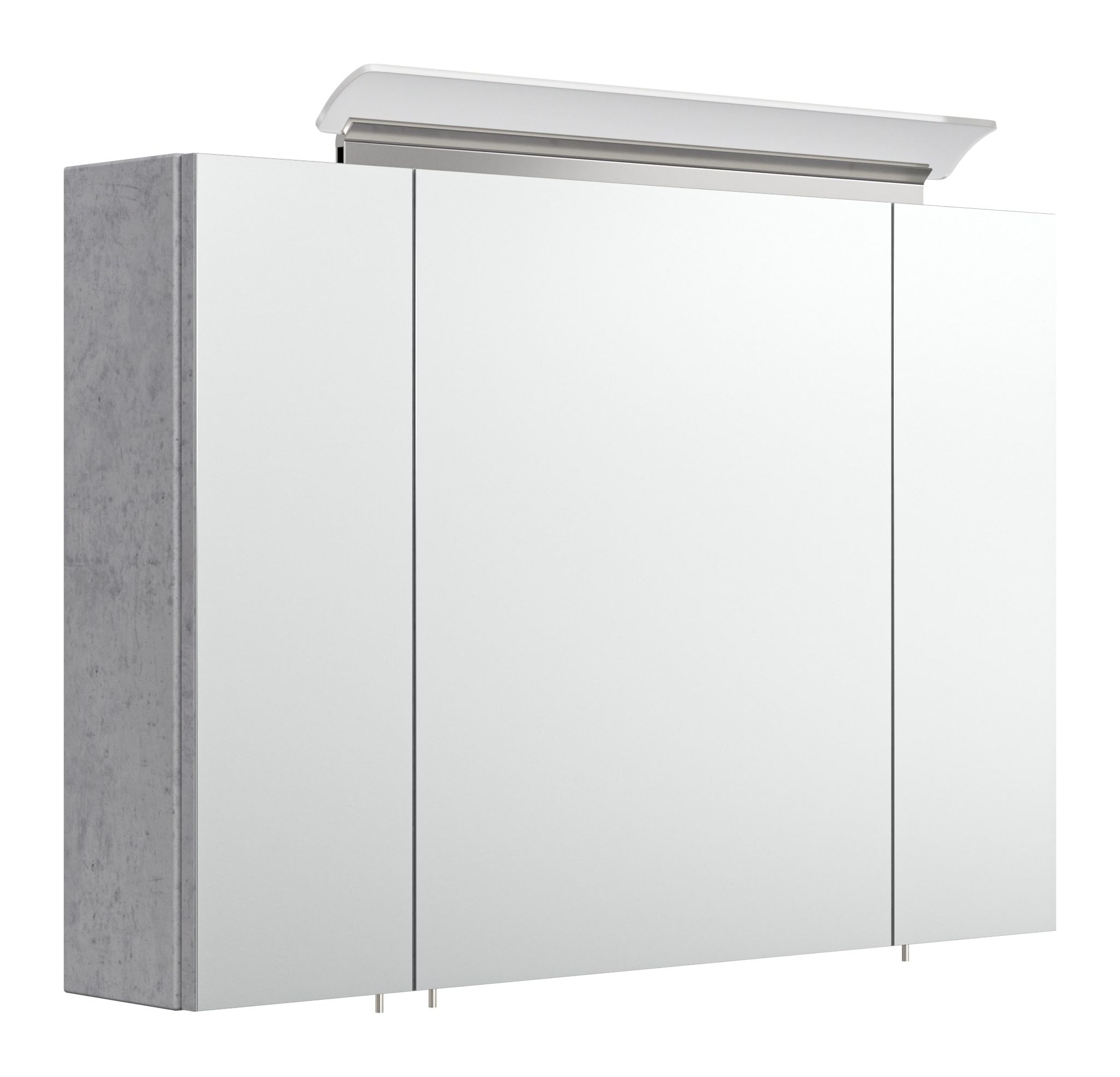 Spiegelschrank 90cm Inkl. Design Led-lampe Und Glasböden Beton