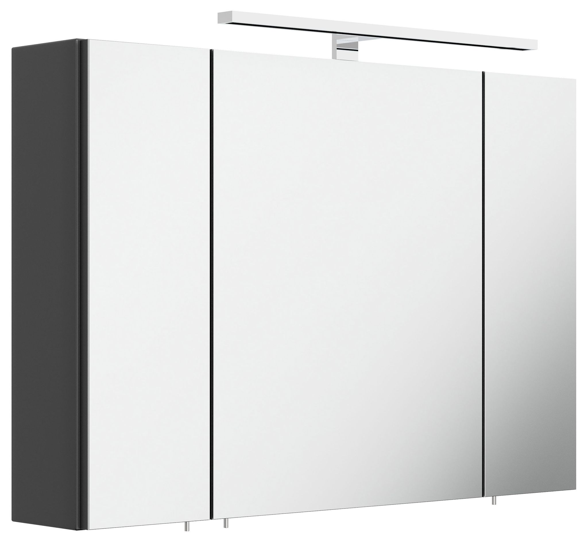 Spiegelschrank 90cm Inkl. Design Led-lampe Und Glasböden Schwarz