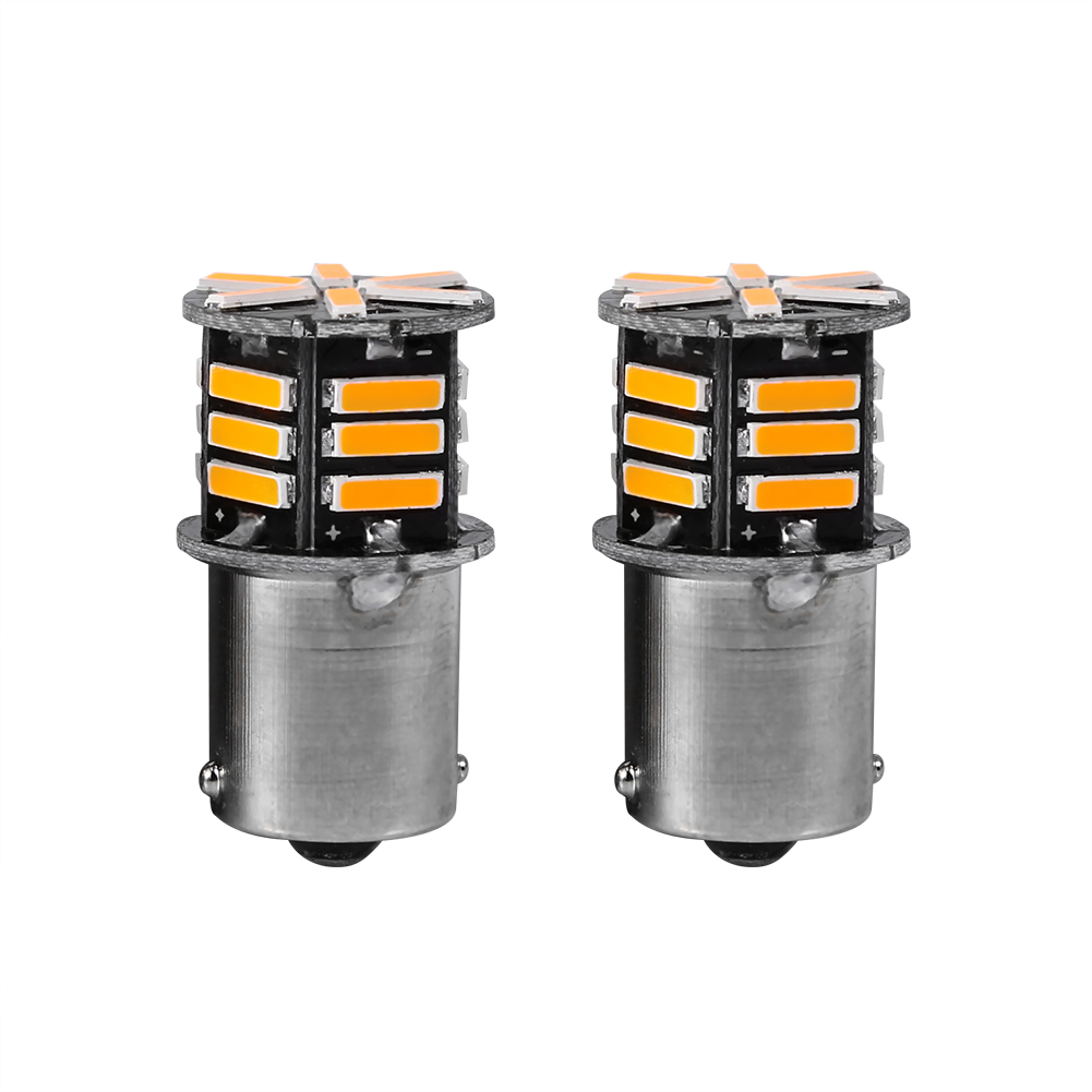 2 Stück S25 1156 Ba15s 7014 21smd Auto Led-blinker, Orangefarbene Led-blinker.