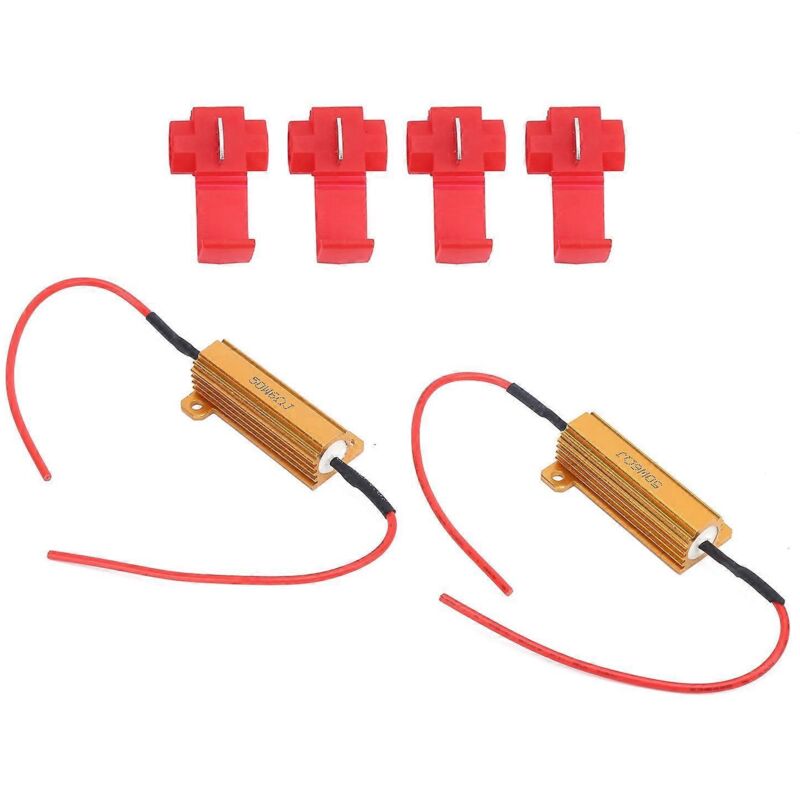 2 Stück Led-decoder 50w 6ohm Lastwiderstand Anti-blink-fehlerfrei Für Tagfahrlicht Und Scheinwerfer