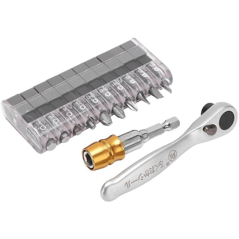 Set Mit 12 Mini-ratschenschlüssel-bits, Ratschenschraubendreher-set Für Autoreparaturen, Mehrzweckwerkzeug.