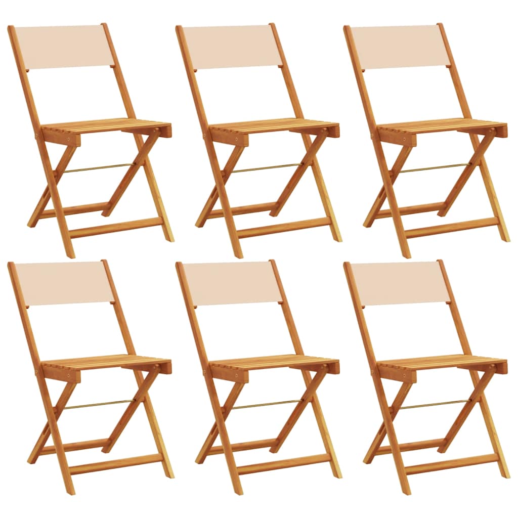 Maison Exclusive - Klappstühle, 6 Stück, Beigefarbener Stoff Und