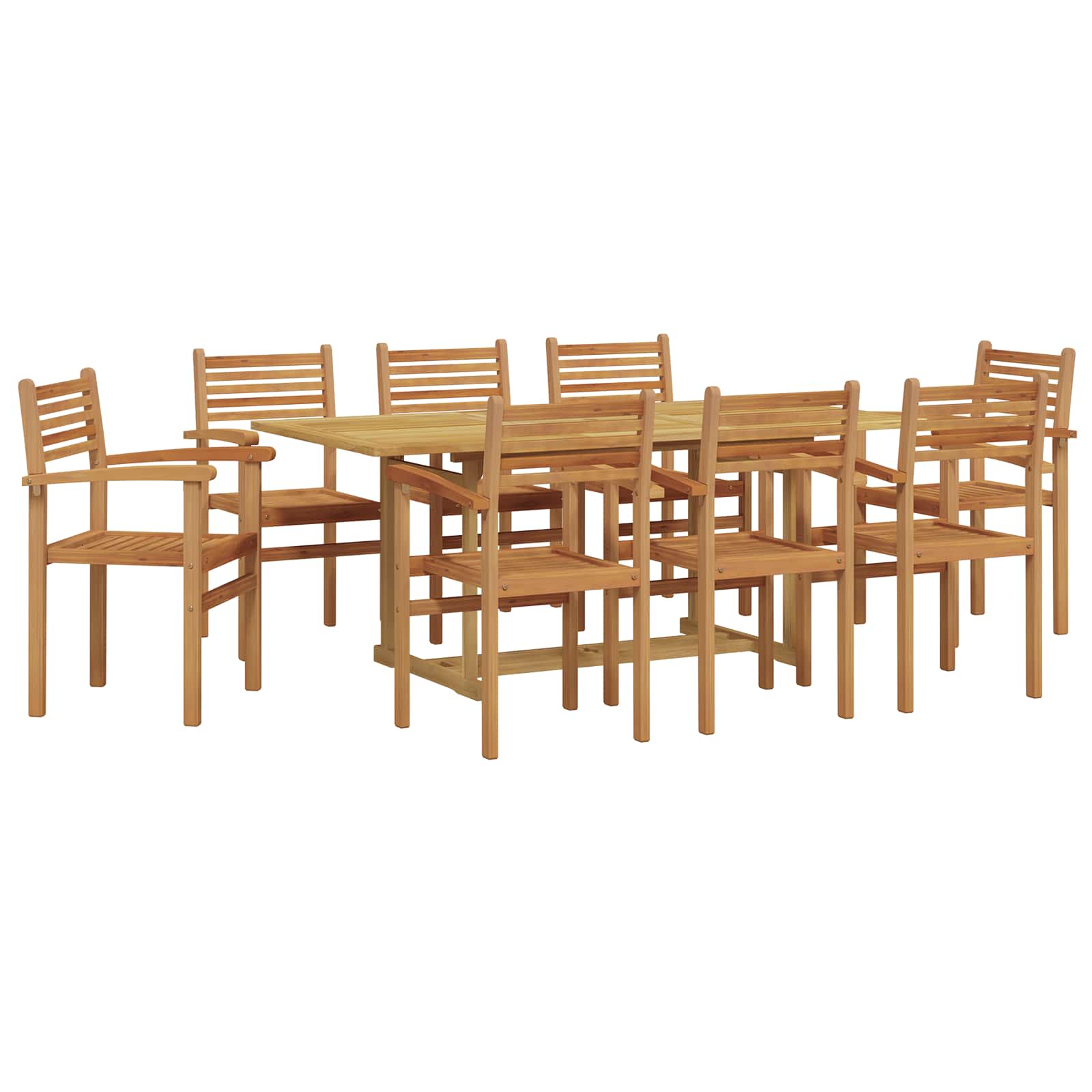Maison Exclusive - Garten Essgruppe 9 Stk. Braun Massivholz Teak