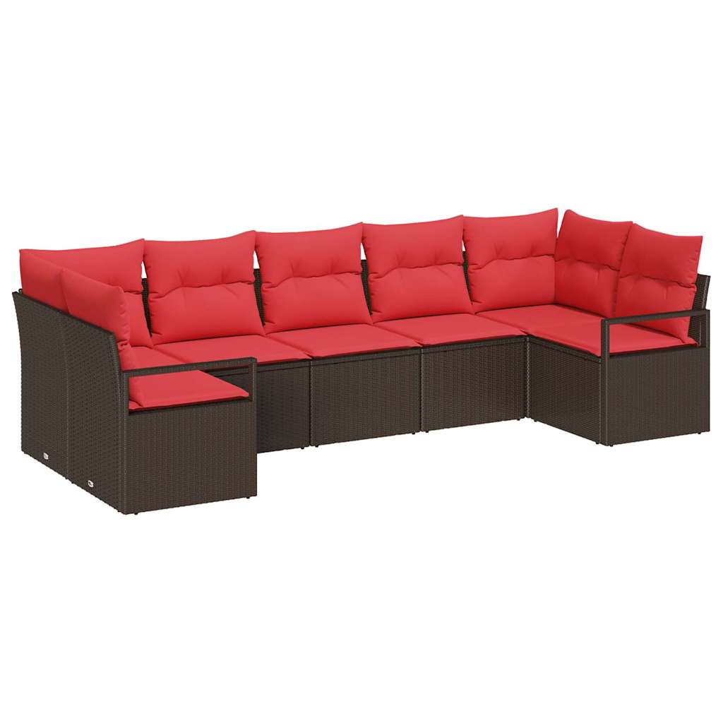 Maison Exclusive - Sofa Set 7 Stk. Braun Poly-rattan
