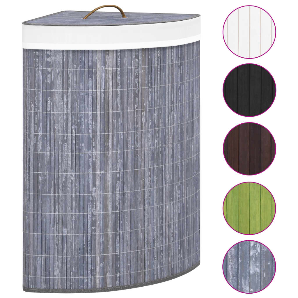 Maison Exclusive - Eck-wäschekorb Bambus Grau 60 L