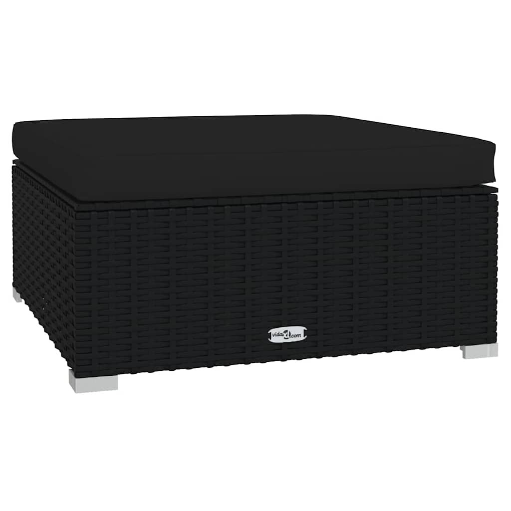 Maison Exclusive - Gartenhocker Mit Kissen Schwarz 70x70x30 Cm Po