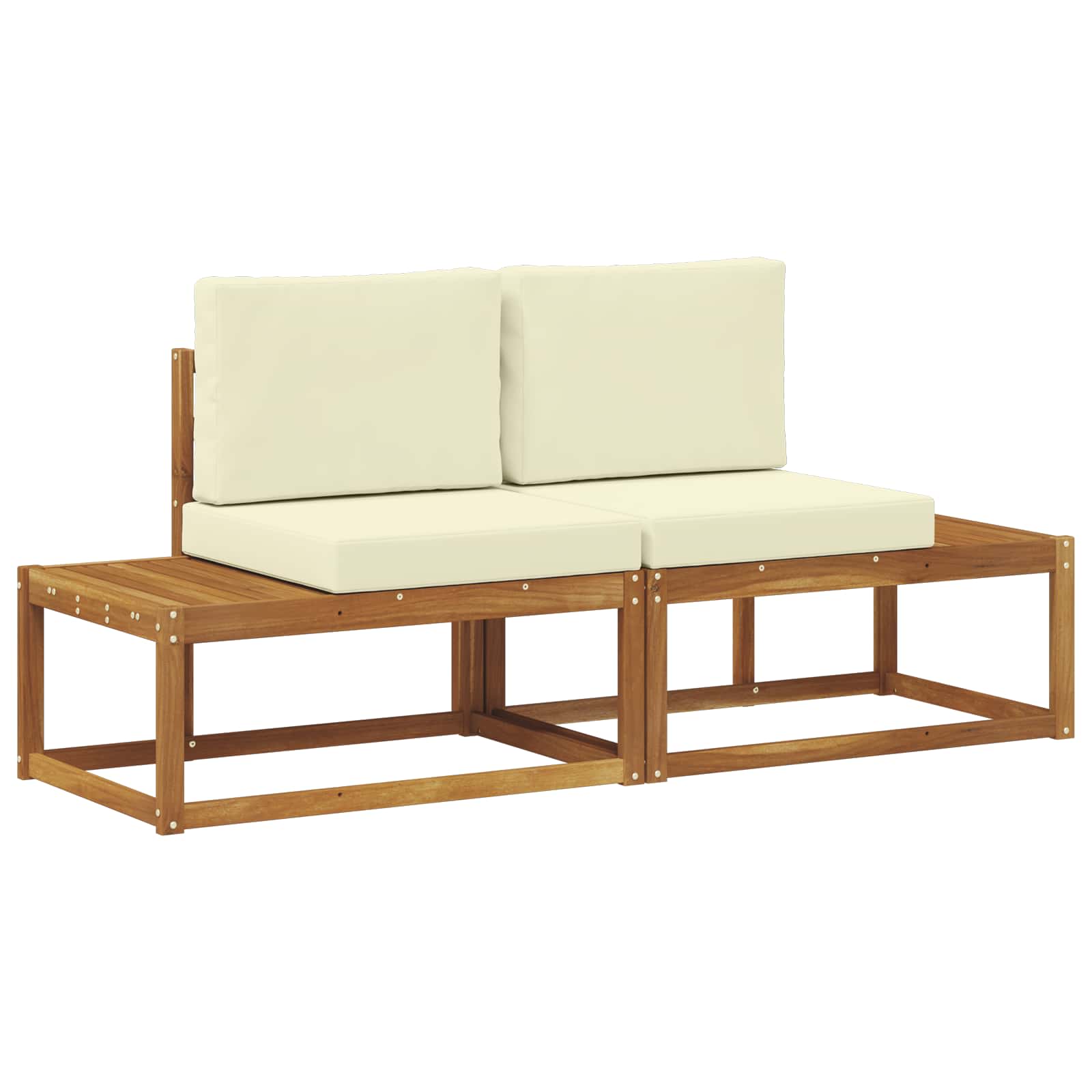 Maison Exclusive - Outdoor End Sofa 2 Stück Natur Und Creme Massi