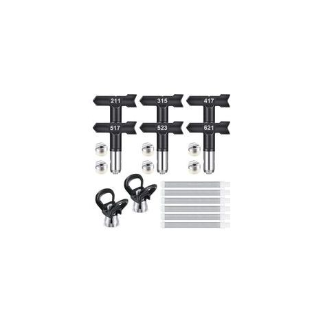 6-teiliges Set Aus Airless-spritzdüsen Und 60 Mesh-filterelementen, Airless-düsen Für Hochdruck-farbspritzpistolen (211, 315, 417, 517, 523, 621)