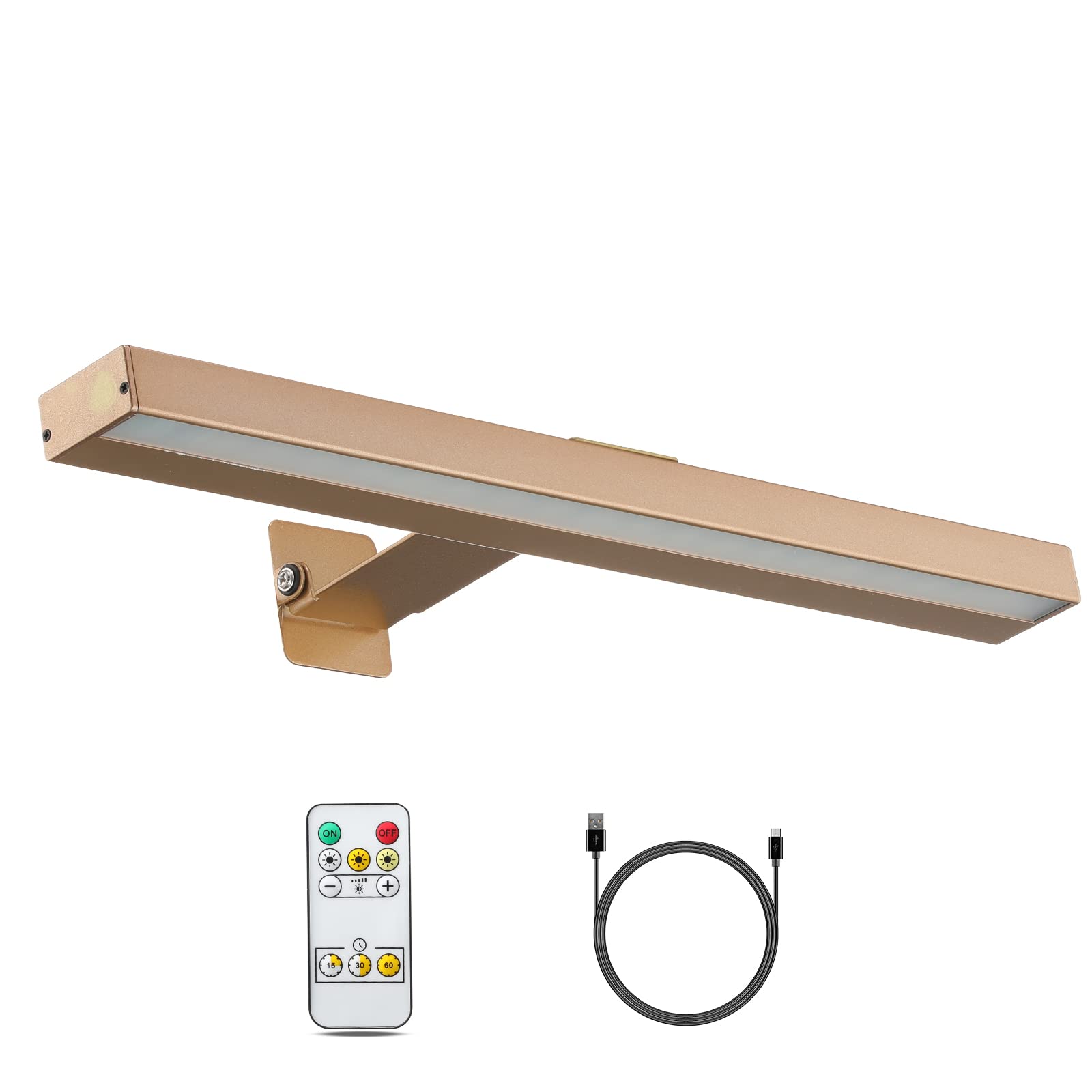 Kabelloses Led-licht Mit Fernbedienung, 40 Cm, Wiederaufladbare Kunst-displaylampe Aus Metall, Dimmbar Und Mit Timer, 3 Modi, Zielbeleuchtung Für Rahmen, Galerie, Porträt