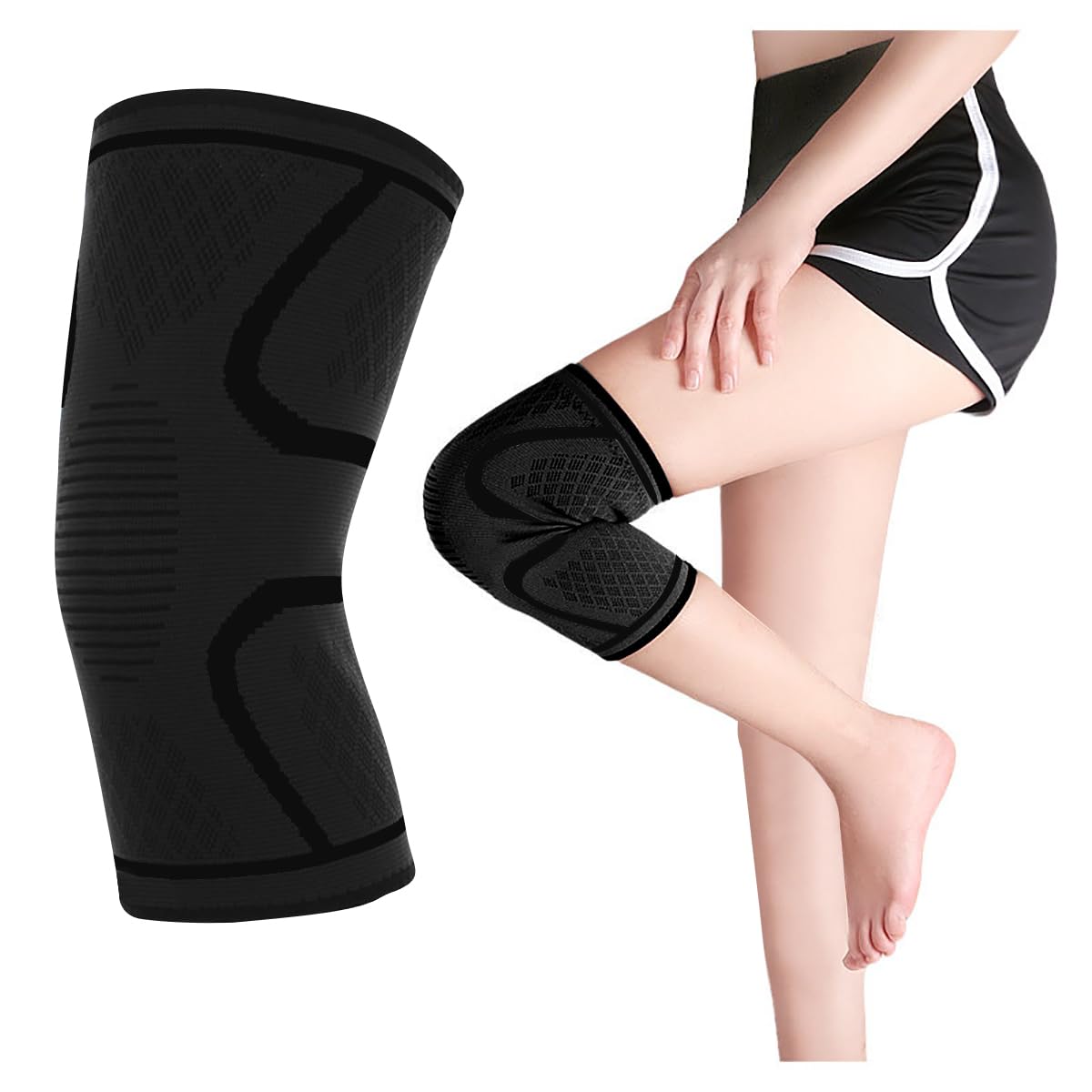 Kniebandage Sportkniebandage, Kniebandage Arthrose Kniebandage Für Damen/herren, Unterstützung Bei Arthritis, Gelenkschmerzen, Bänderschäden (m- Schwarz Einzelstück)