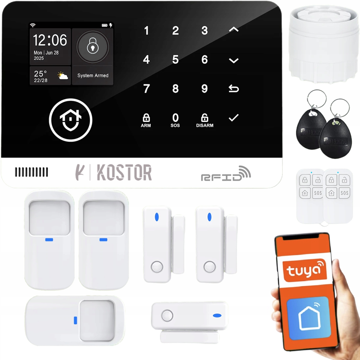 Kabelloser Gsm- Und Wlan-alarm Mit Tuya-app, Serie Kostor Sad005b
