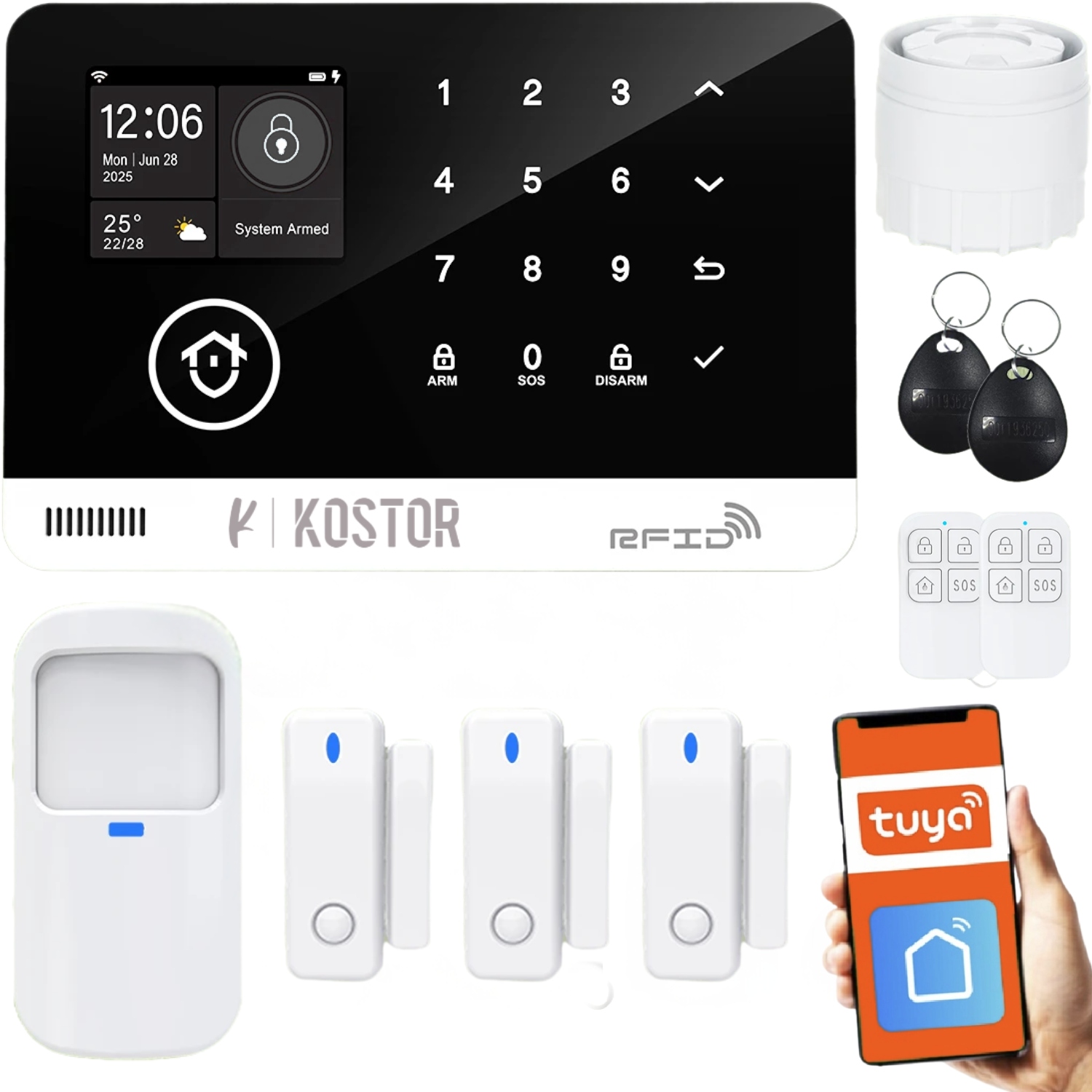 Kabelloser Gsm- Und Wlan-alarm Mit Tuya-app, Serie Kostor Sad005e