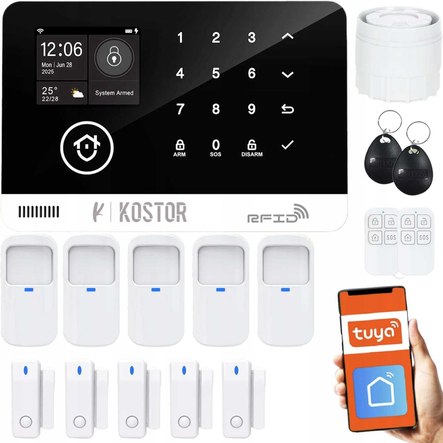 Kabelloser Gsm- Und Wlan-alarm Mit Tuya-app, Serie Kostor Sad005d