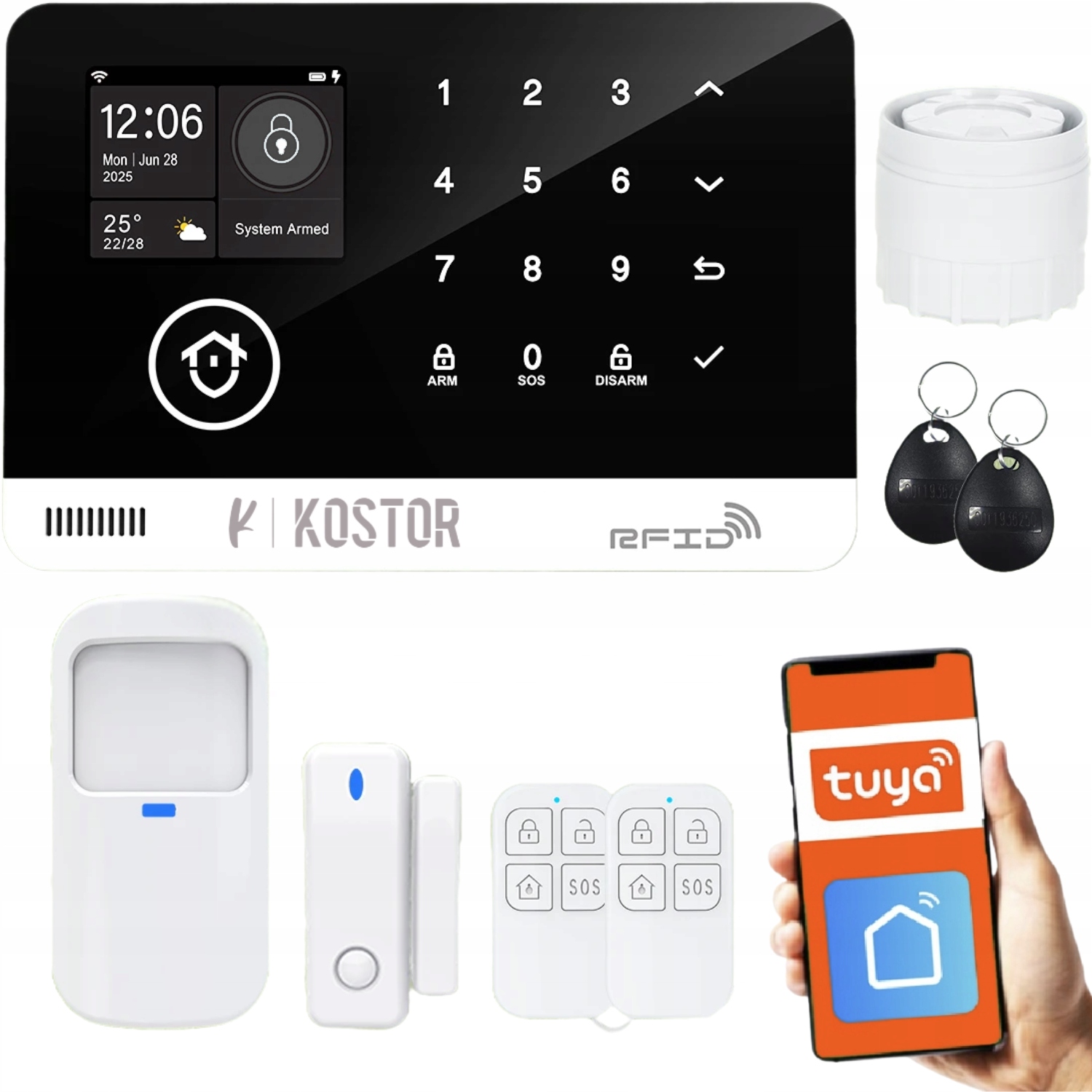 Drahtloser Gsm- Und Wlan-alarm Mit Tuya-app, Serie Kostor Sad005
