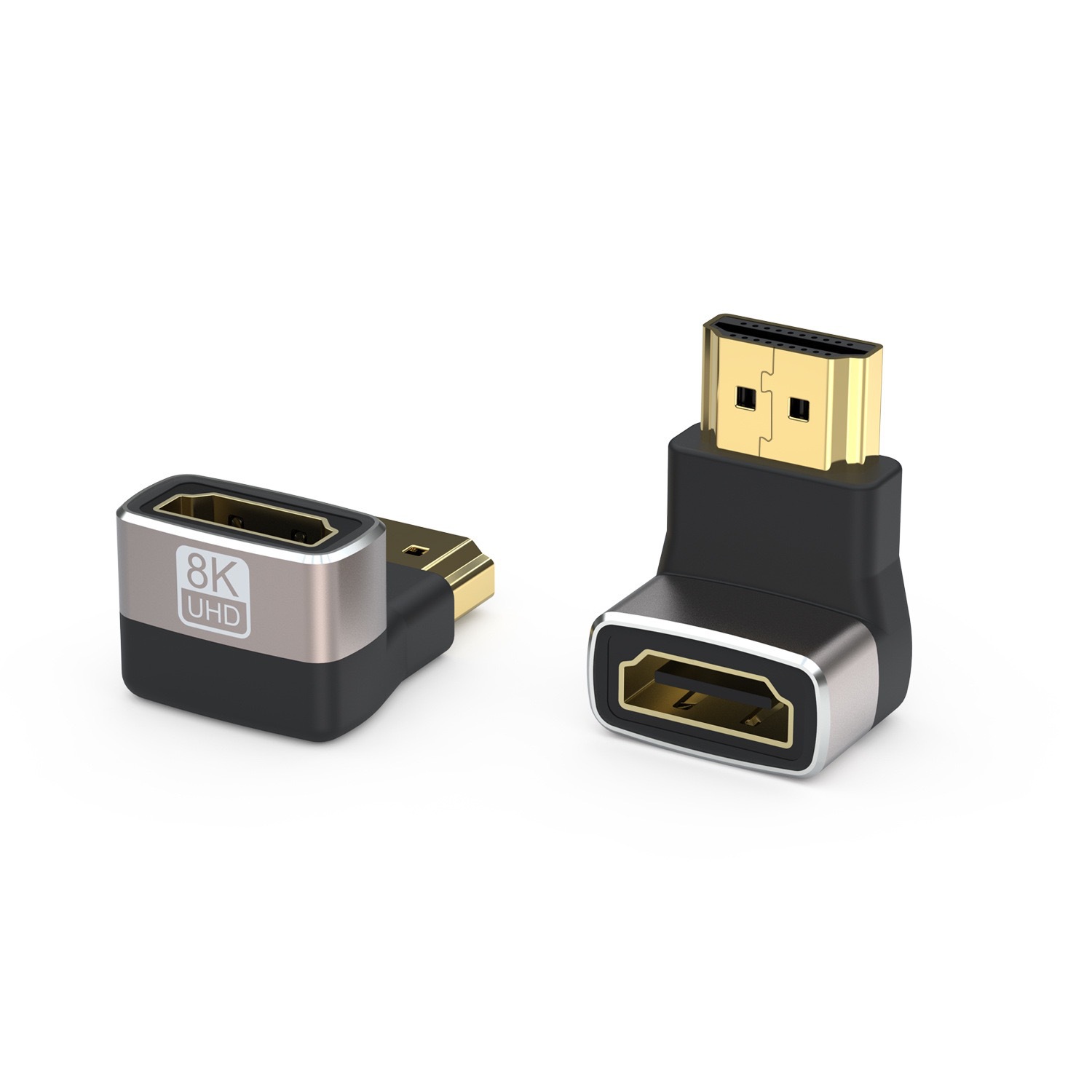 8k Abgewinkelter Hdmi-adapter, Hdmi 2.1-verlängerungskabel, Stecker Auf Buchse, 90 Grad Und 270 Grad, Doppelt Vergoldet, Rechtwinkliger Winkelstecker, 8k@60hz, 4k@120hz, Kompatibel Mit Fernseher, Lapt