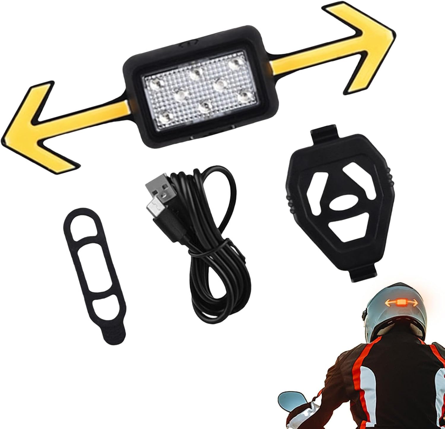 Kabellose Blinker, Fahrradblinker Wasserdichte Warnlichter Für Fahrradhelme Usb-aufladbare Fahrradlichter Mit 300-mah-akku Für Rennradfahren, Radfahren In Der Stadt