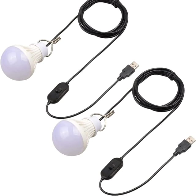Stück Usb-led-birne, 5 W, Usb-campinglampe, Weiß, Usb-campingzeltlampe Mit Hakenschalter Für Camping, Wandern, Angeln, Outdoor (warmweiß)
