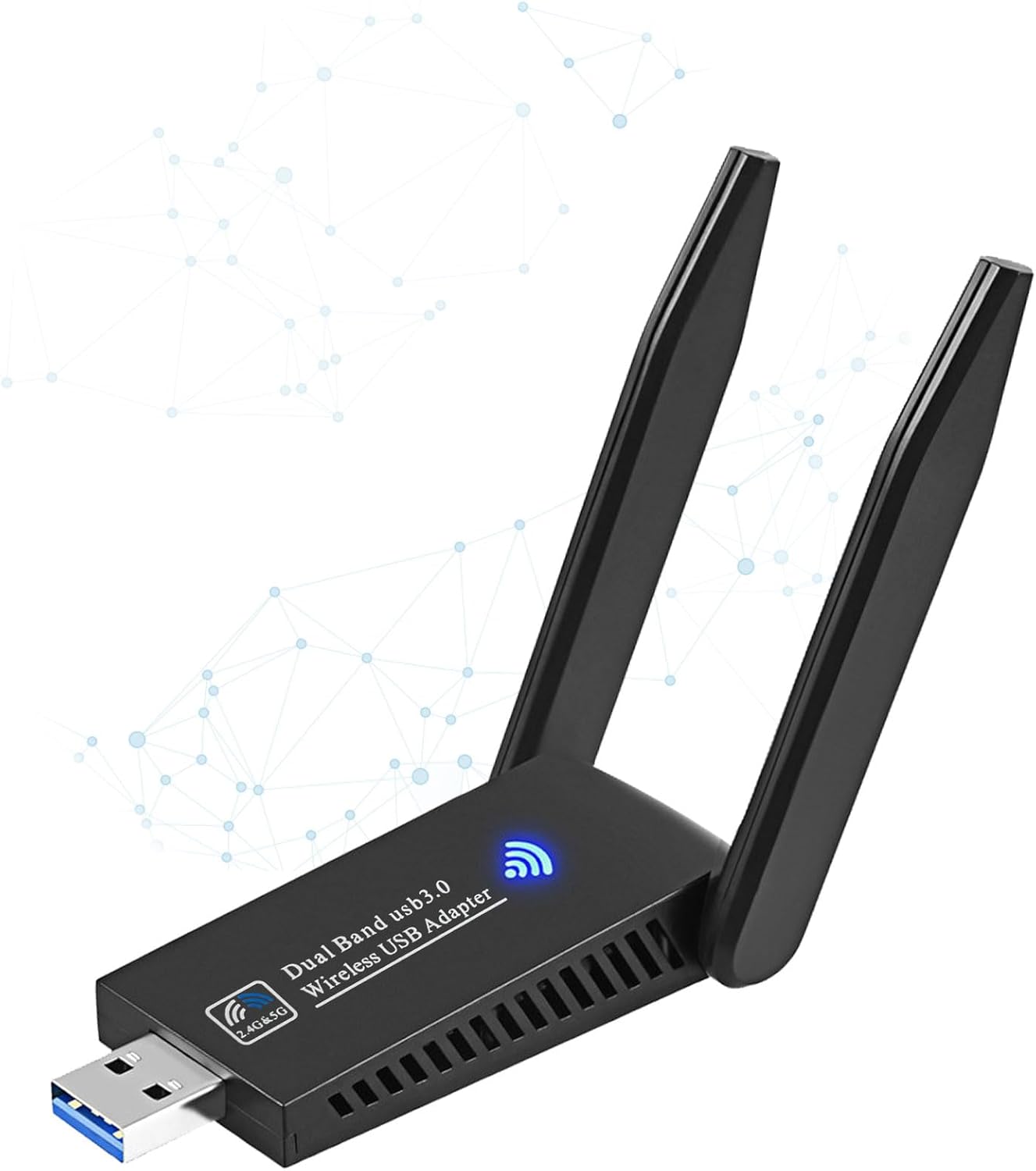 Leistungsstarker Ac1300mbps-wlan-dongle, Drahtloser Netzwerkadapter, Usb 3.0, Hochleistungsantennen, Wlan-karten-dongle Für Pc, 2,4g/5ghz Dualband, Kompatibel Mit Windows 11/10/8.1/8/7 Und Macos 10.9-