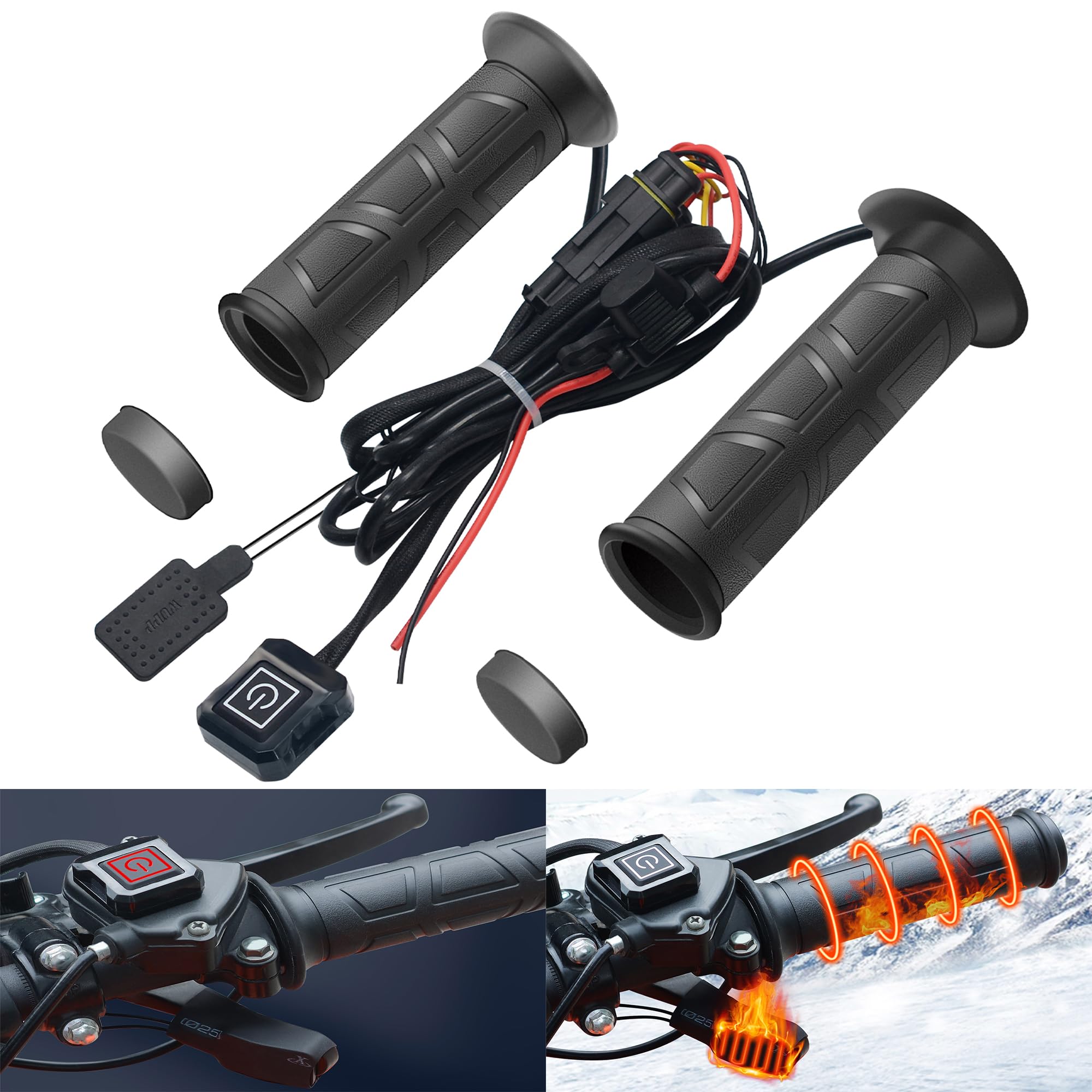 Beheizte Griffe Für Mountainbikes, Beheizte Griffe Für Mountainbikes Und Daumenwärmer, 3 Heizstufen, 7/8 Elektrische Heizgriffe Für Lenker