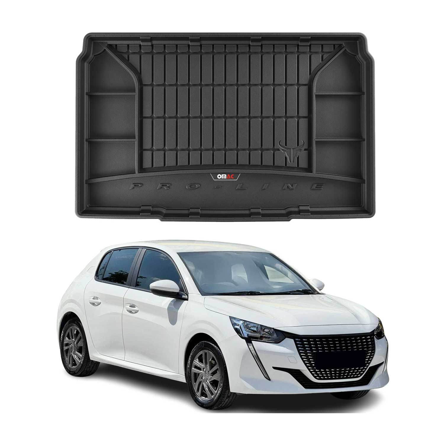 Omac Kofferraumwanne Für Peugeot 208 2019-2026 Gummi Tpe Schwarz