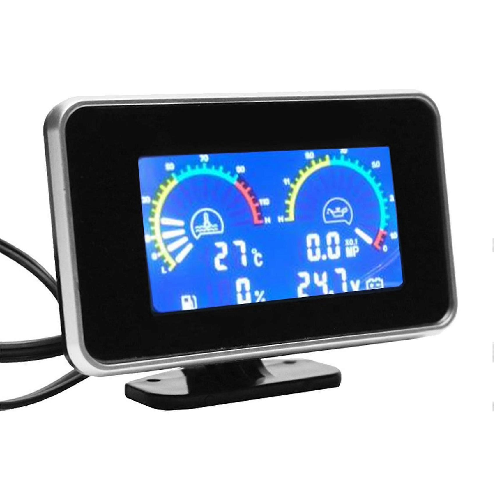 Digitales Lcd-auto-öldruckmessgerät Mit Digitalanzeige, Sensor, Instrumententafel, Voltmeter Und Wassertemperaturmesser (4-in-1)