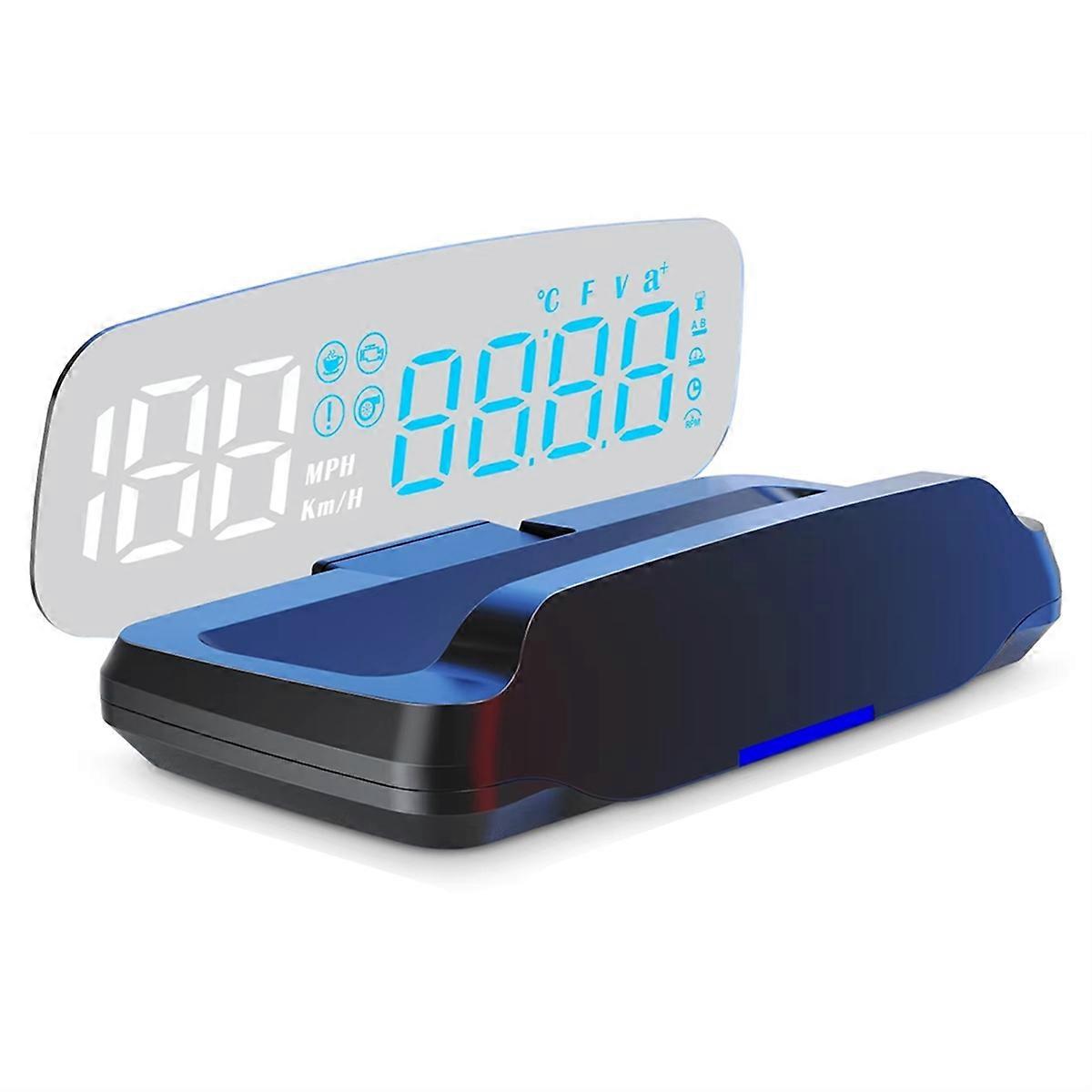 C7b Auto Obd Hud Head-up-display Mit Geschwindigkeitsmesser, Voltmeter, Kompass, Wassertemperaturanzeige, Projektor, Navigation Und Smartphone-halterung