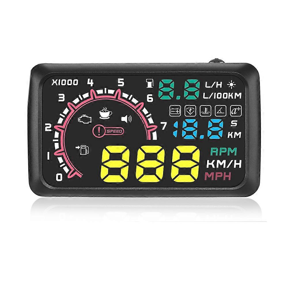 Multifunktions-auto-head-up-display (5,5 Zoll) Mit Geschwindigkeits-, Kraftstoffwarnung, Windschutzscheibenprojektionssystem Und Obd2-anschluss