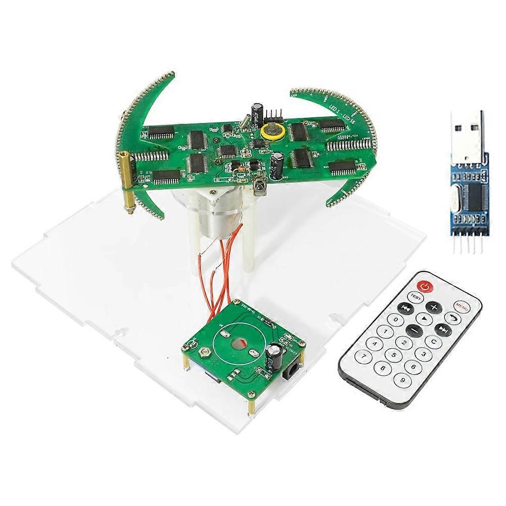 Zweiachsiger, Kugelförmiger Led-dreh-kit Mit Farbuhranzeige, Fernbedienung, Mikrocontroller, Diy-elektronik Mit Downloader