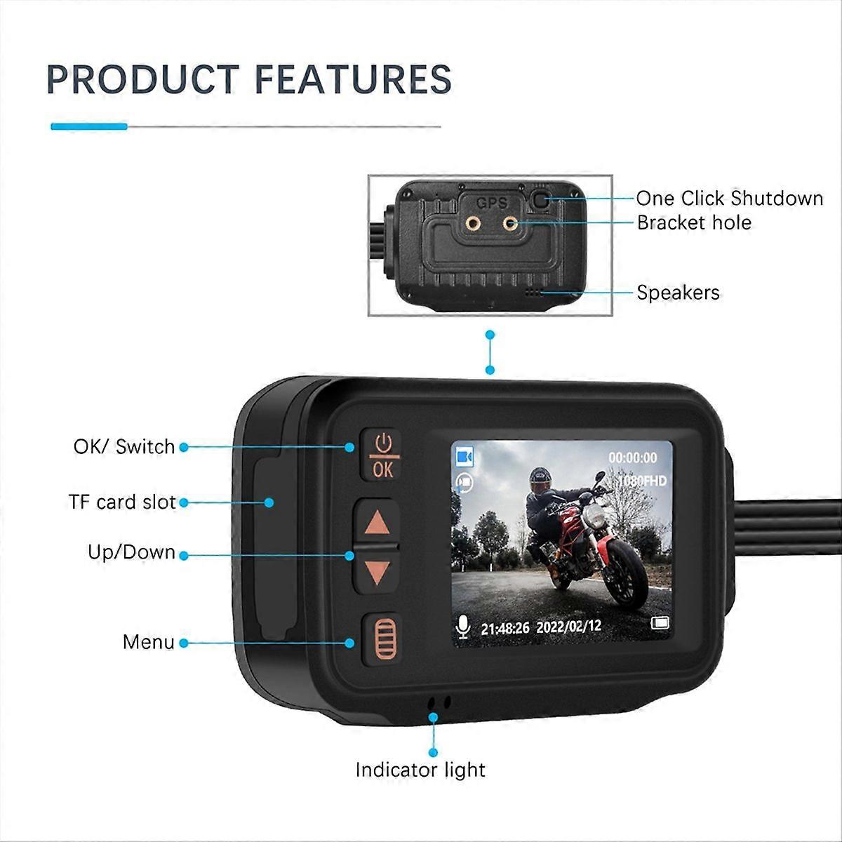Dashcam Für Vorne Und Hinten, Fahrtenkamera Für Motorräder