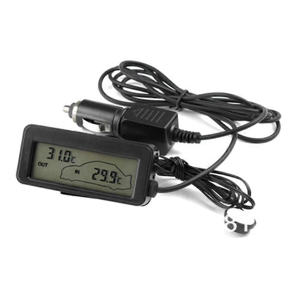 Mini-digital-autothermometer Mit Lcd-display Für Den Innen- Und Außenbereich, 12 V, Digitales Fahrzeugthermometer